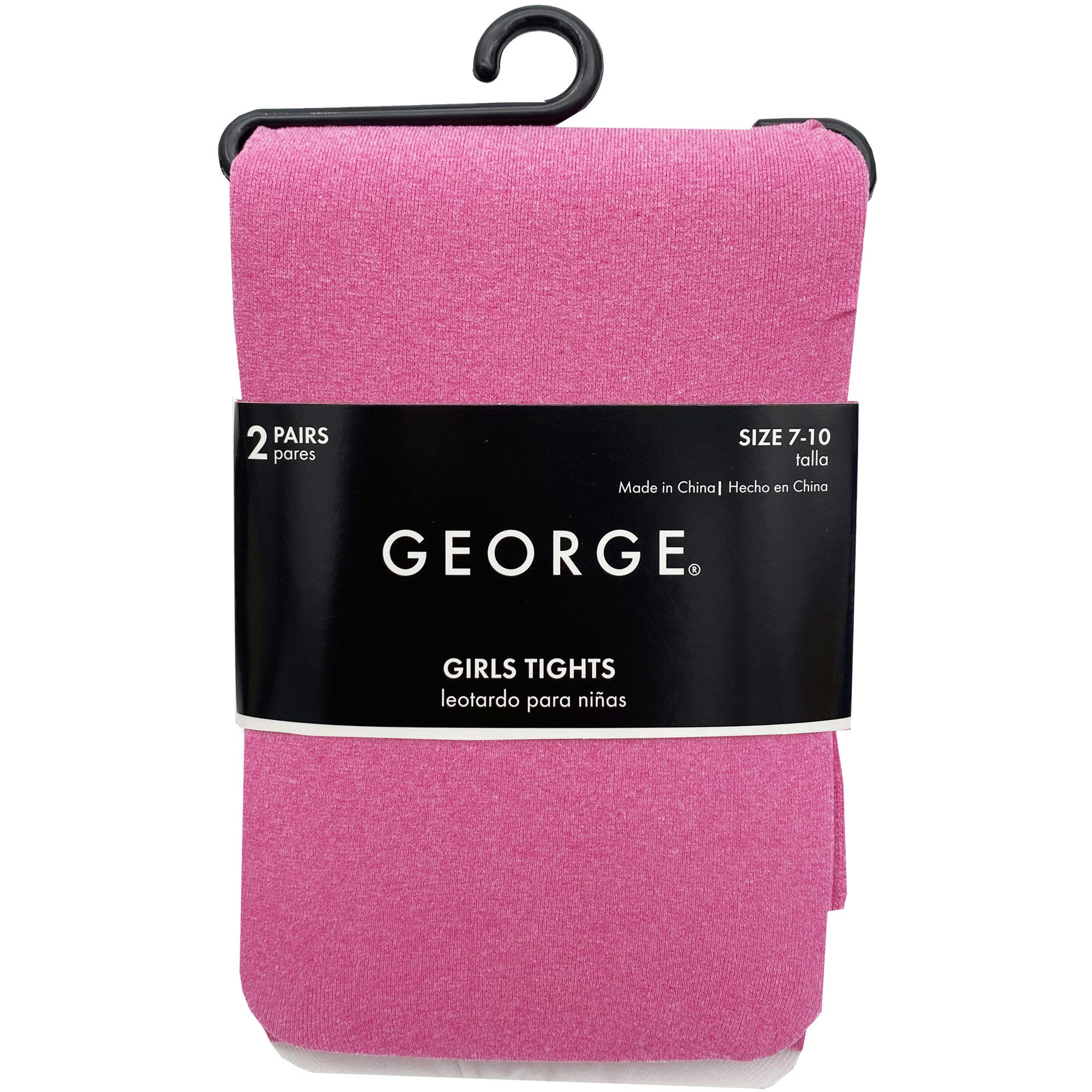 George Pink Size 7-10 Girls 2 Pack Tights - Qty 48