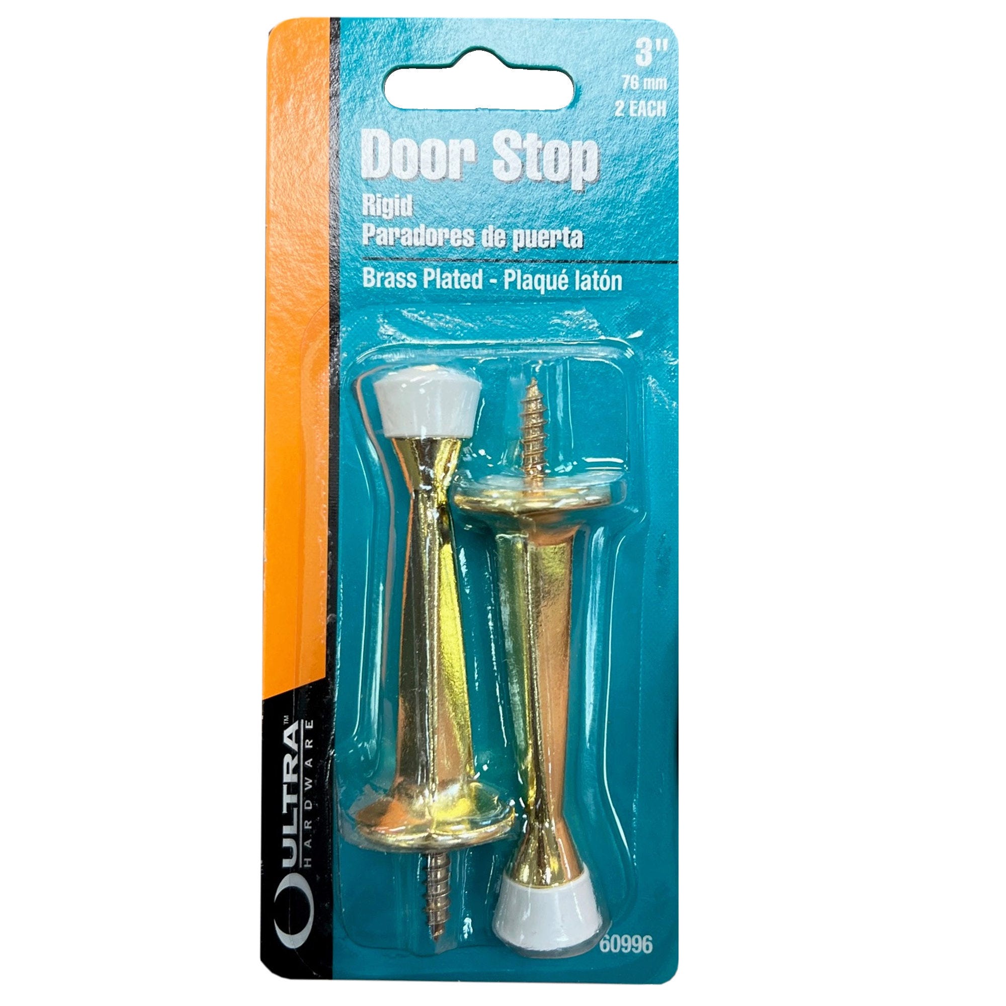 Ultra Hardware 2 Pack Brass Plated Rigid Door Stop - Qty 30