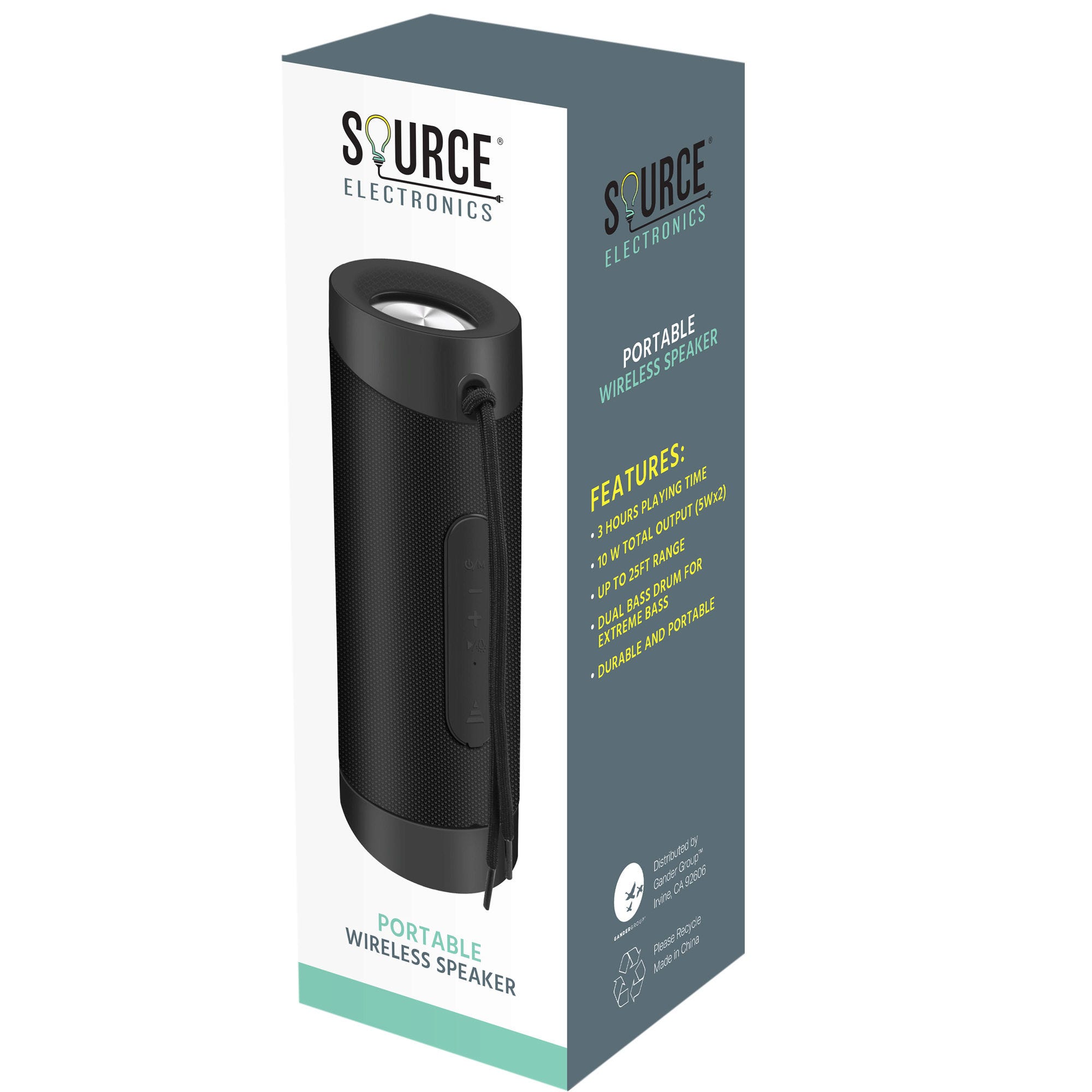 Source ELECTRONICS Black Portable Bluetooth Speaker - Qty 2