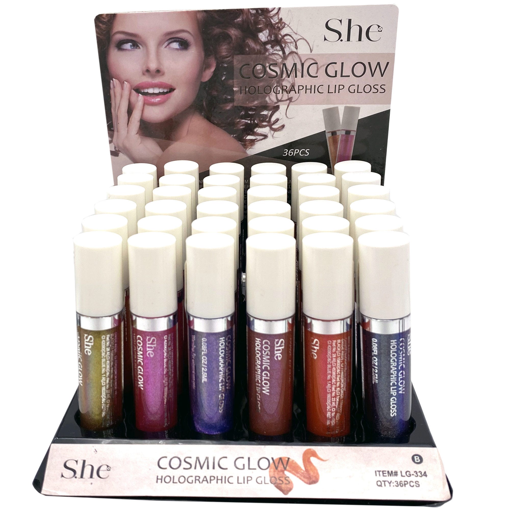Cosmic Glow Holographic LIP GLOSS Collection B in Countertop Display - Qty 36