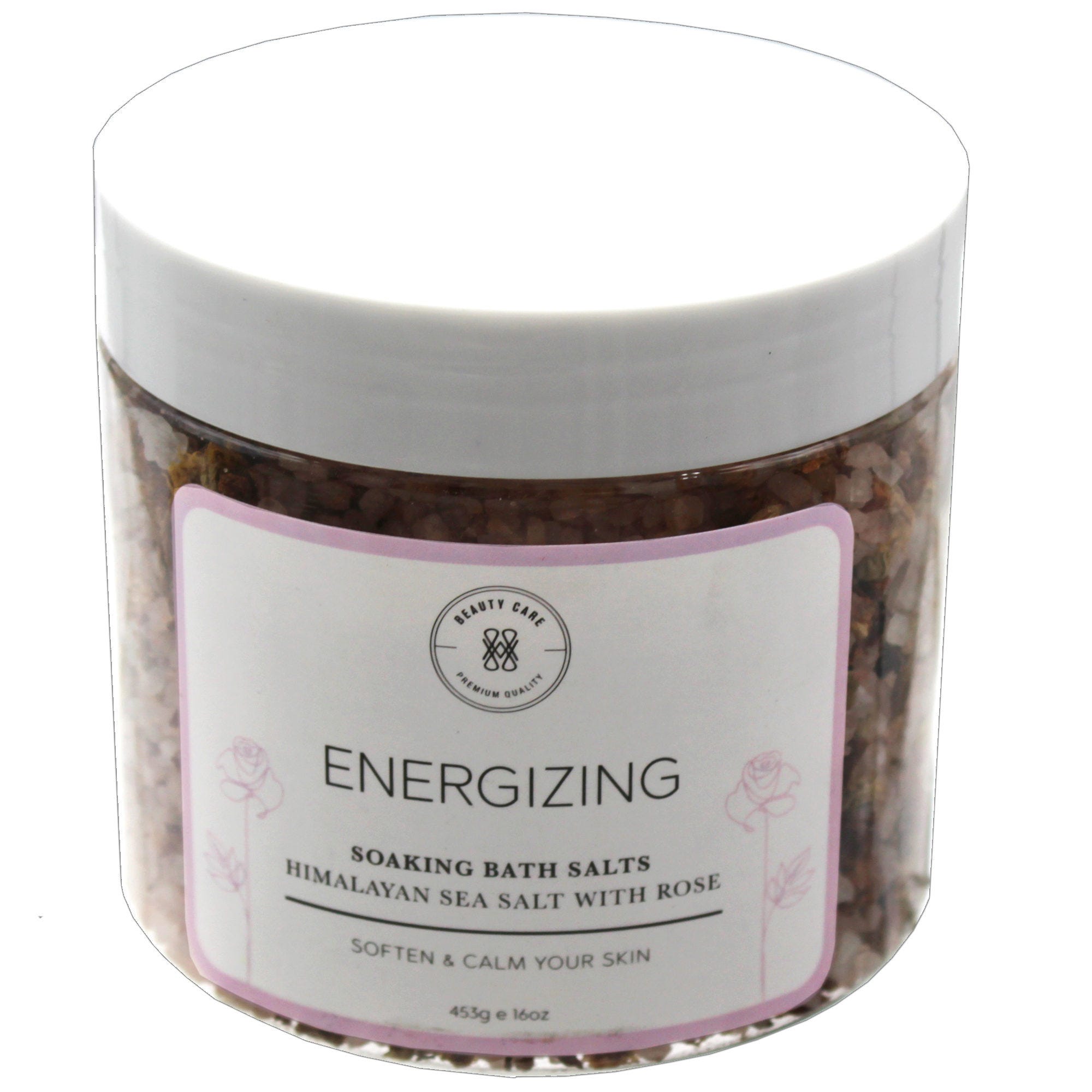 Beauty Care Energizing Soaking Bath Salts with Himilayan Sea Salt and Rose - Qty 16