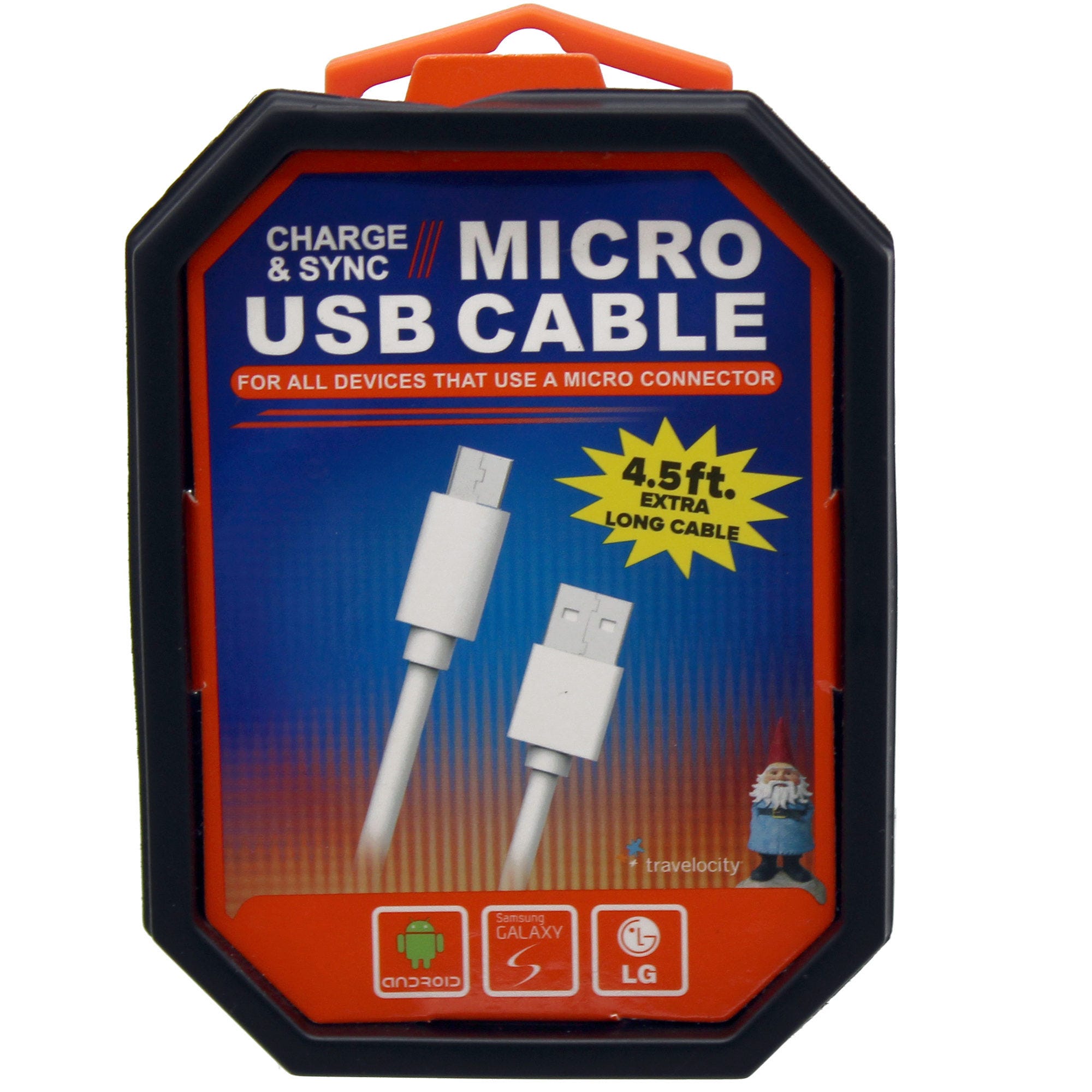 Travelocity 4.5 Foot Micro USB Cable Assorted White and Black - Qty 66