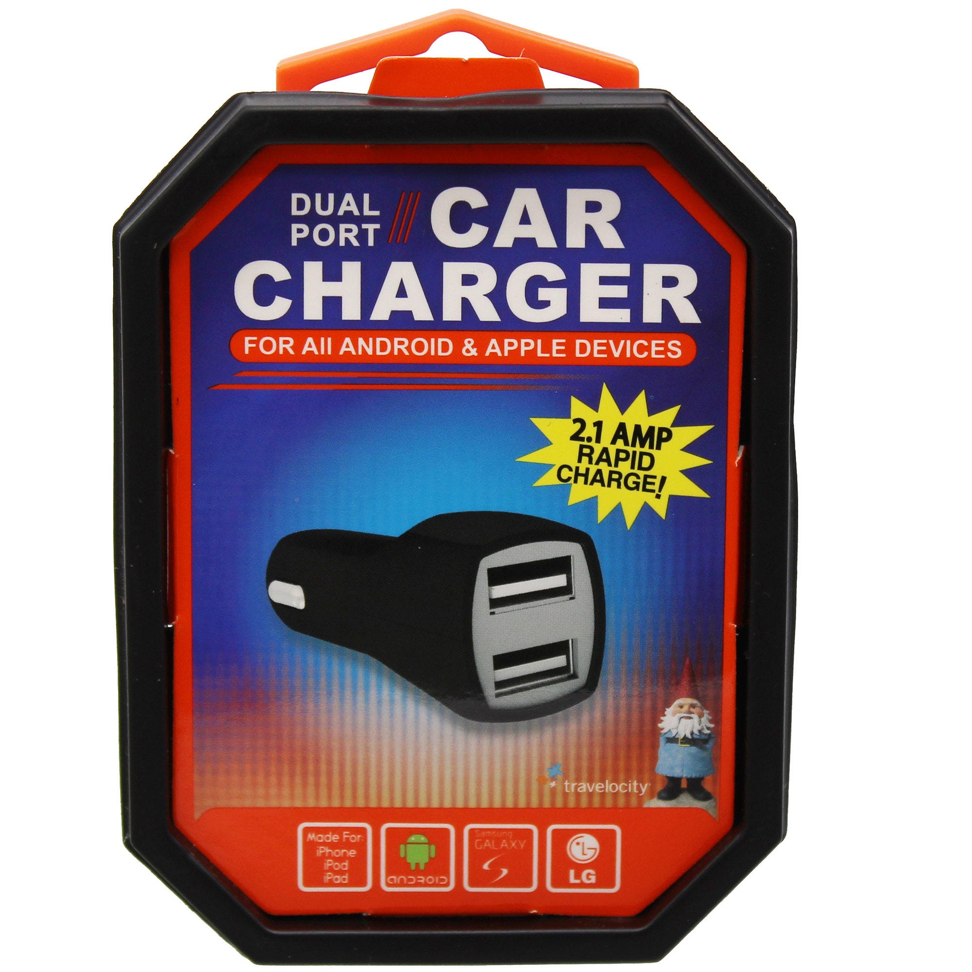 Travelocity 2.1 Amp Dual Port USB Car Charger Assorted White and Black - Qty 40
