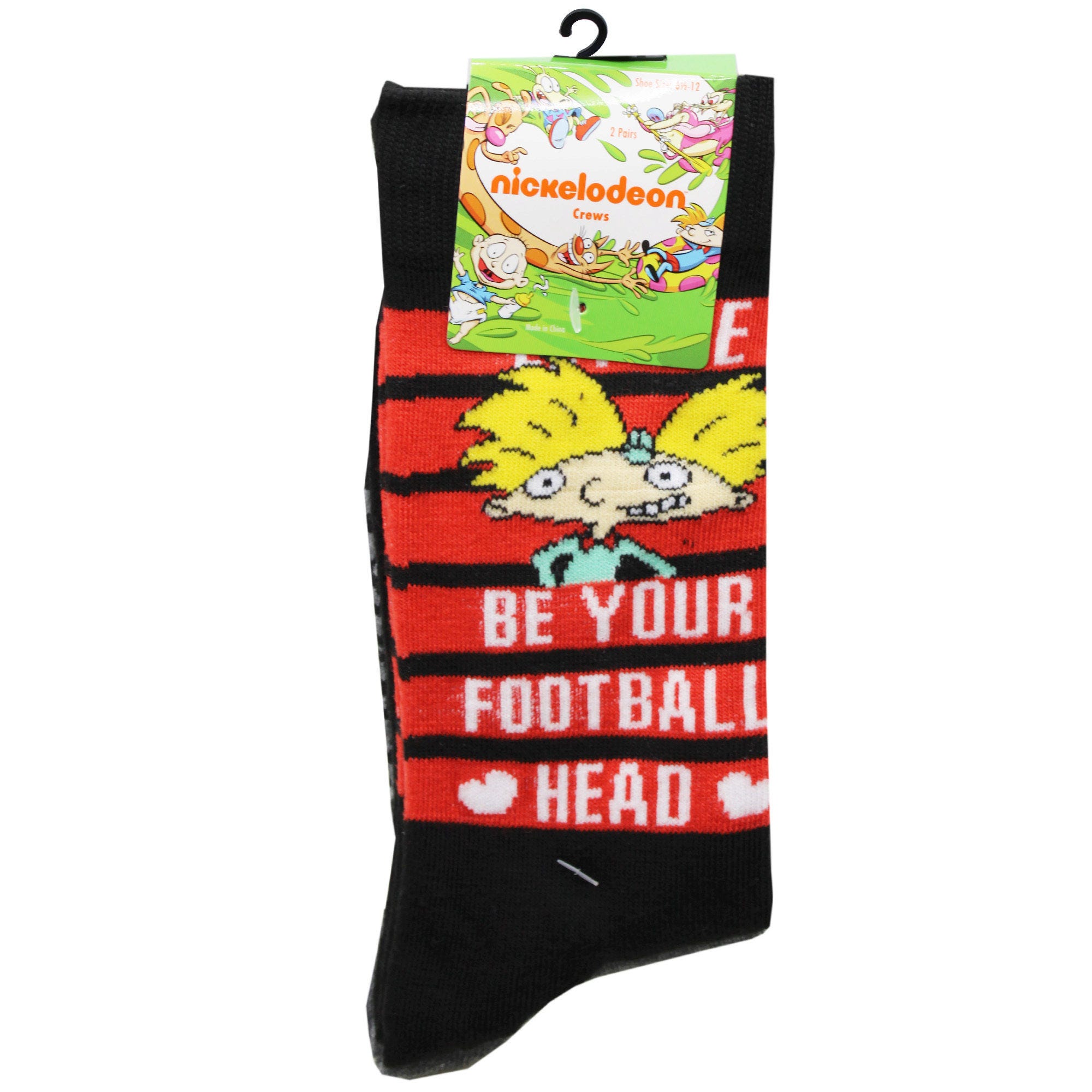 2 Pack Nickelodeon VALENTINEs Day Crew Socks Size 10-13 - Qty 12