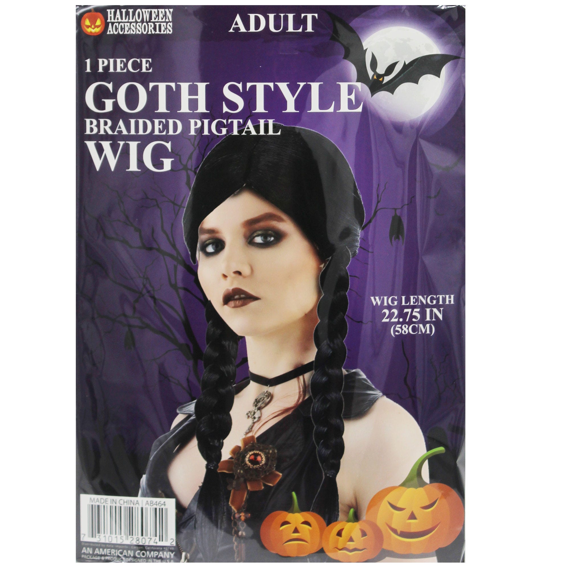 Goth Girl Braided Pigtail WIG - Qty 4