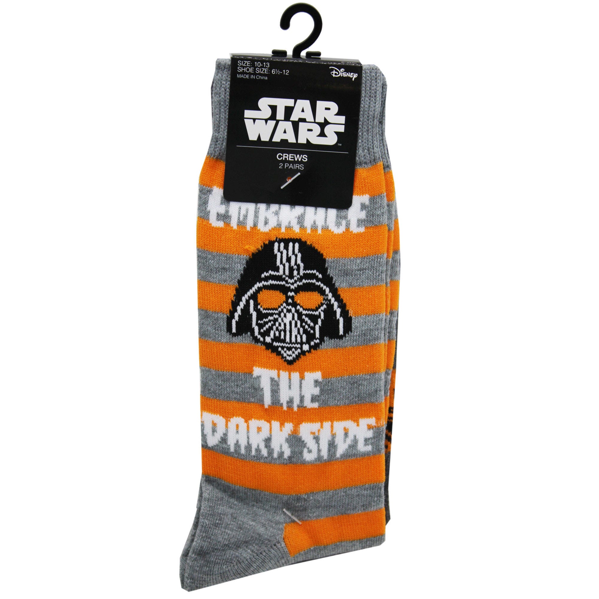 2 Pack STAR WARS Halloween Mens Crew Socks Size 10-13 - Qty 12