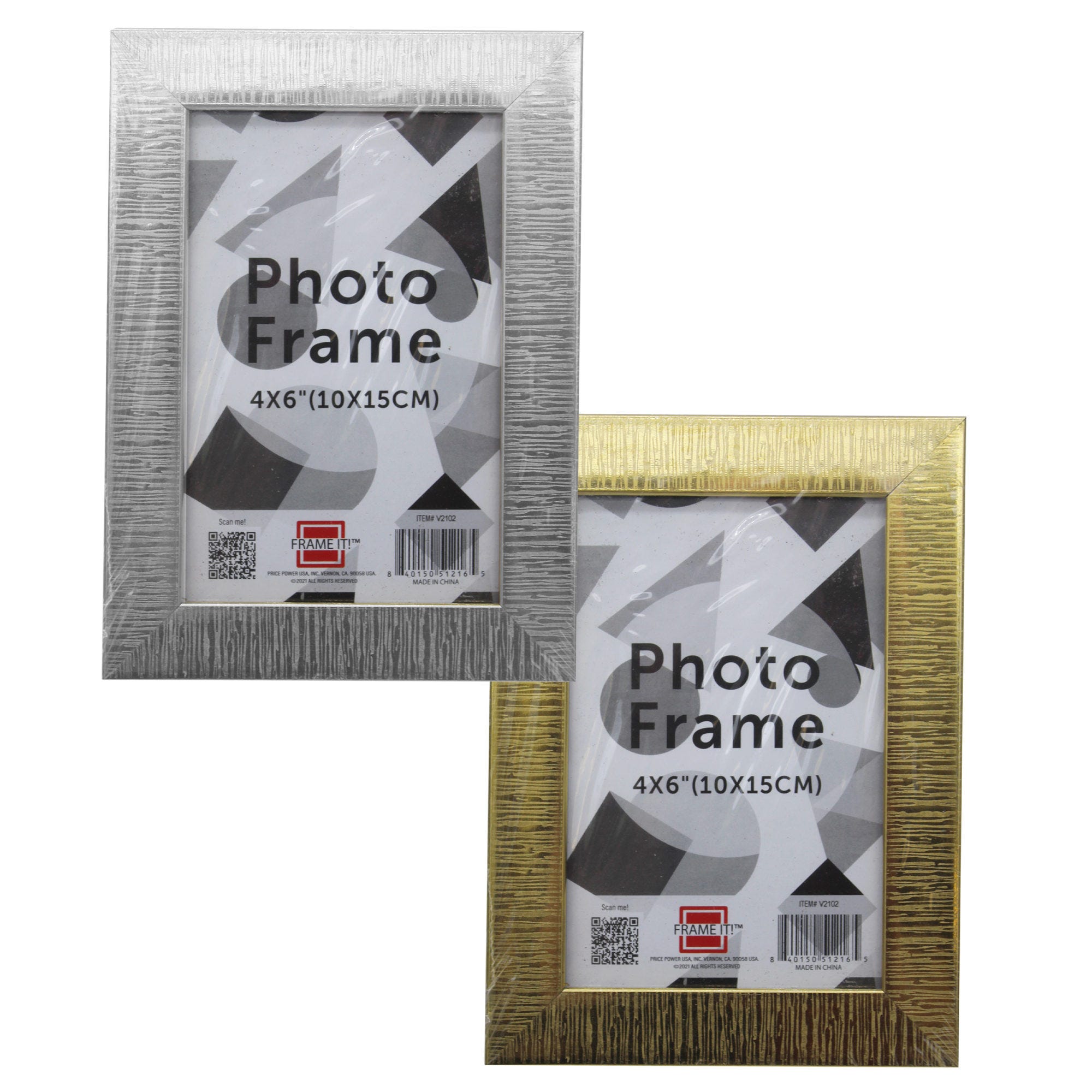 4x6 Photo FRAME Assorted Gold and Silver Lined Design - Qty 48