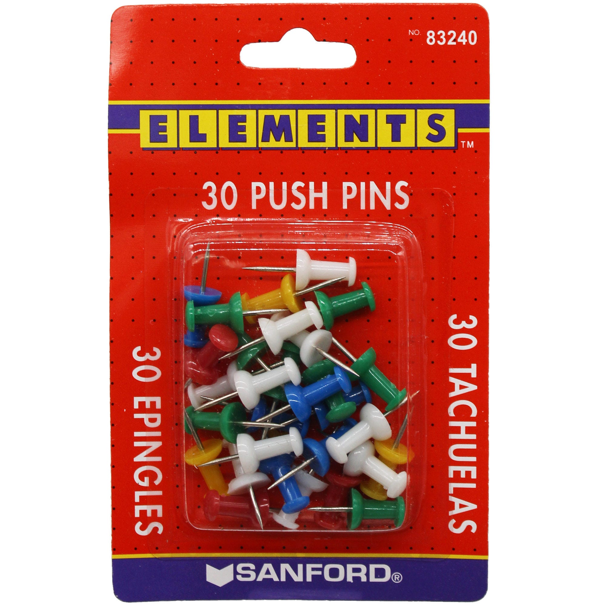 30 Count Sanford Push Pins - Qty 132