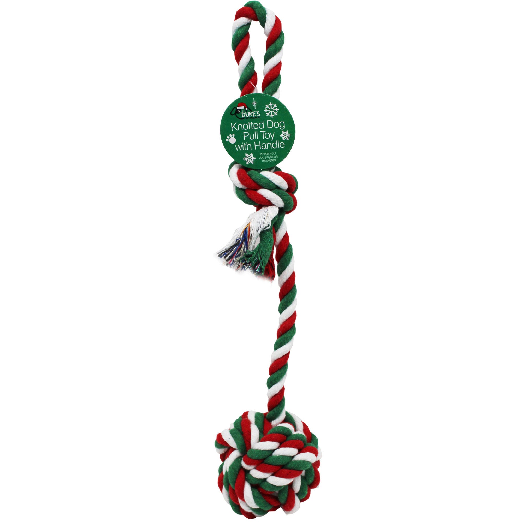 Knotted Ball Dog TOY with Twisted Rope Pull Handle - Qty 20