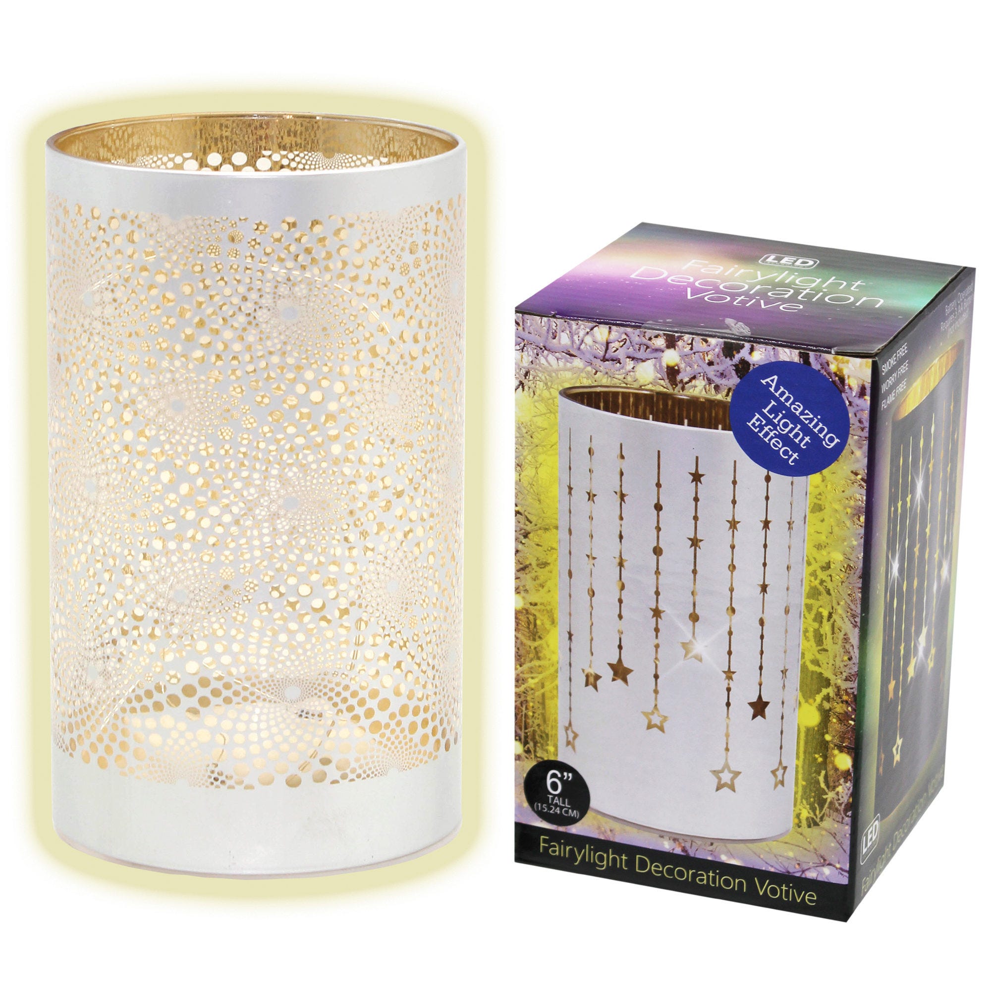 Glass Winter Wonderland Silhouette LED Fairylight Decor - Qty 8