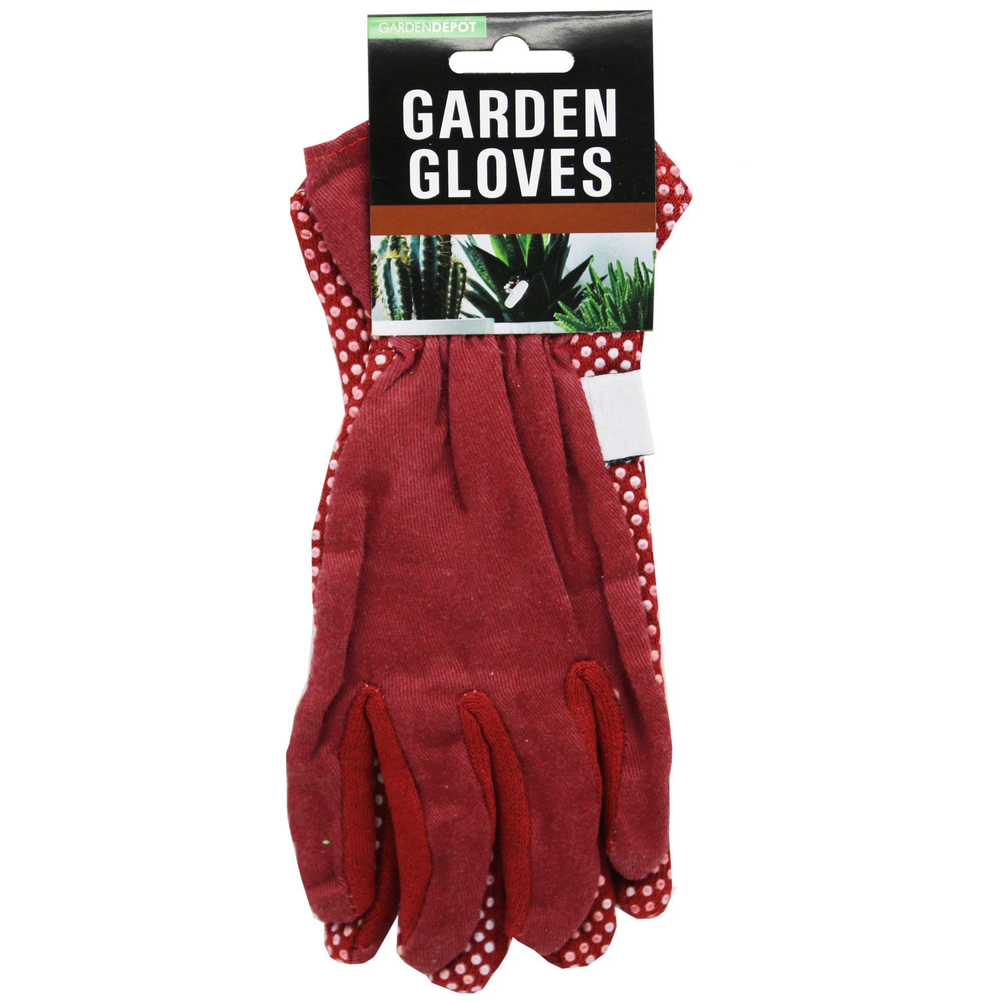 Red and Green Adult Garden GLOVES with Safety Grip Dots - Qty 24