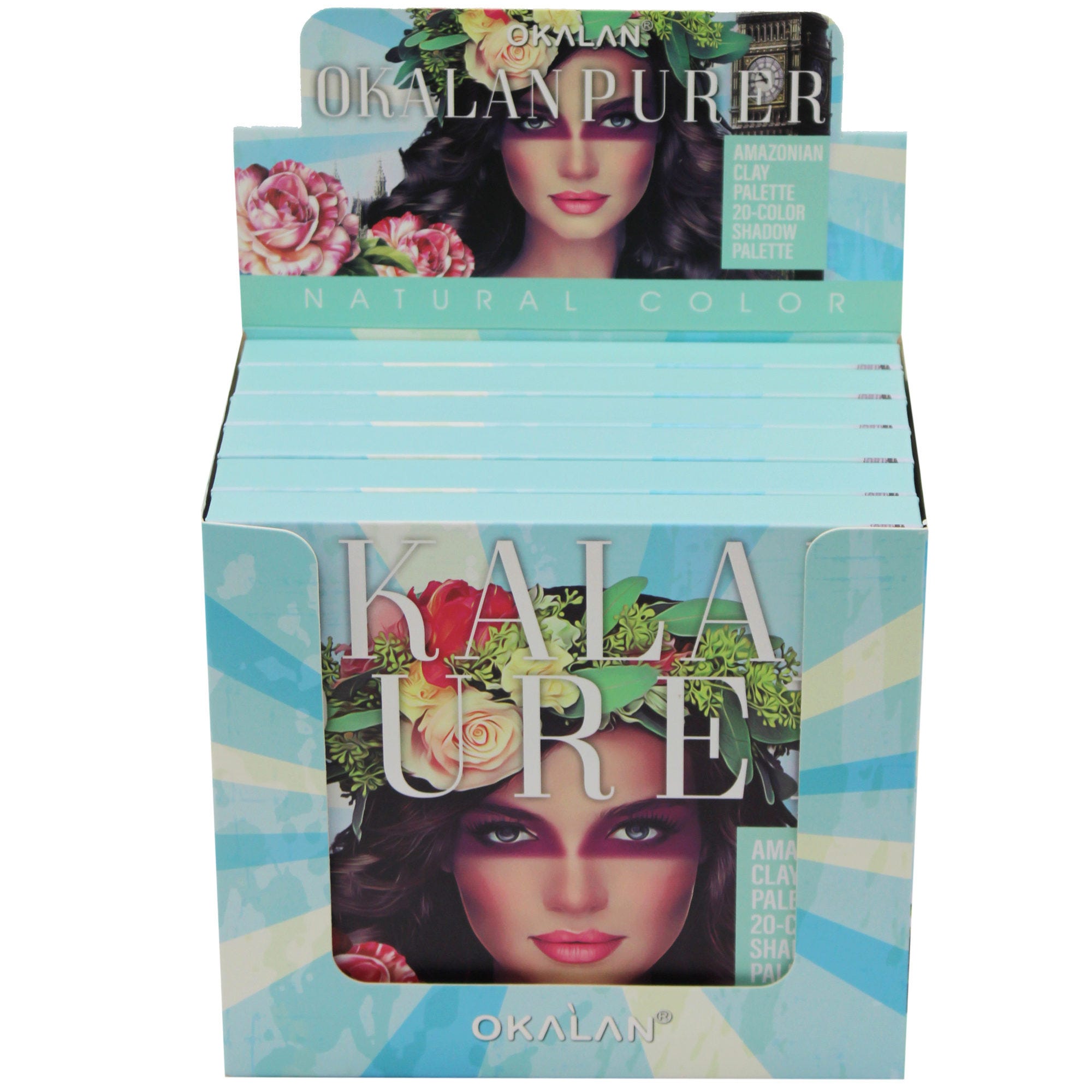 Okalan Purer 20 Color EYESHADOW Palette in Countertop Display - Qty 18