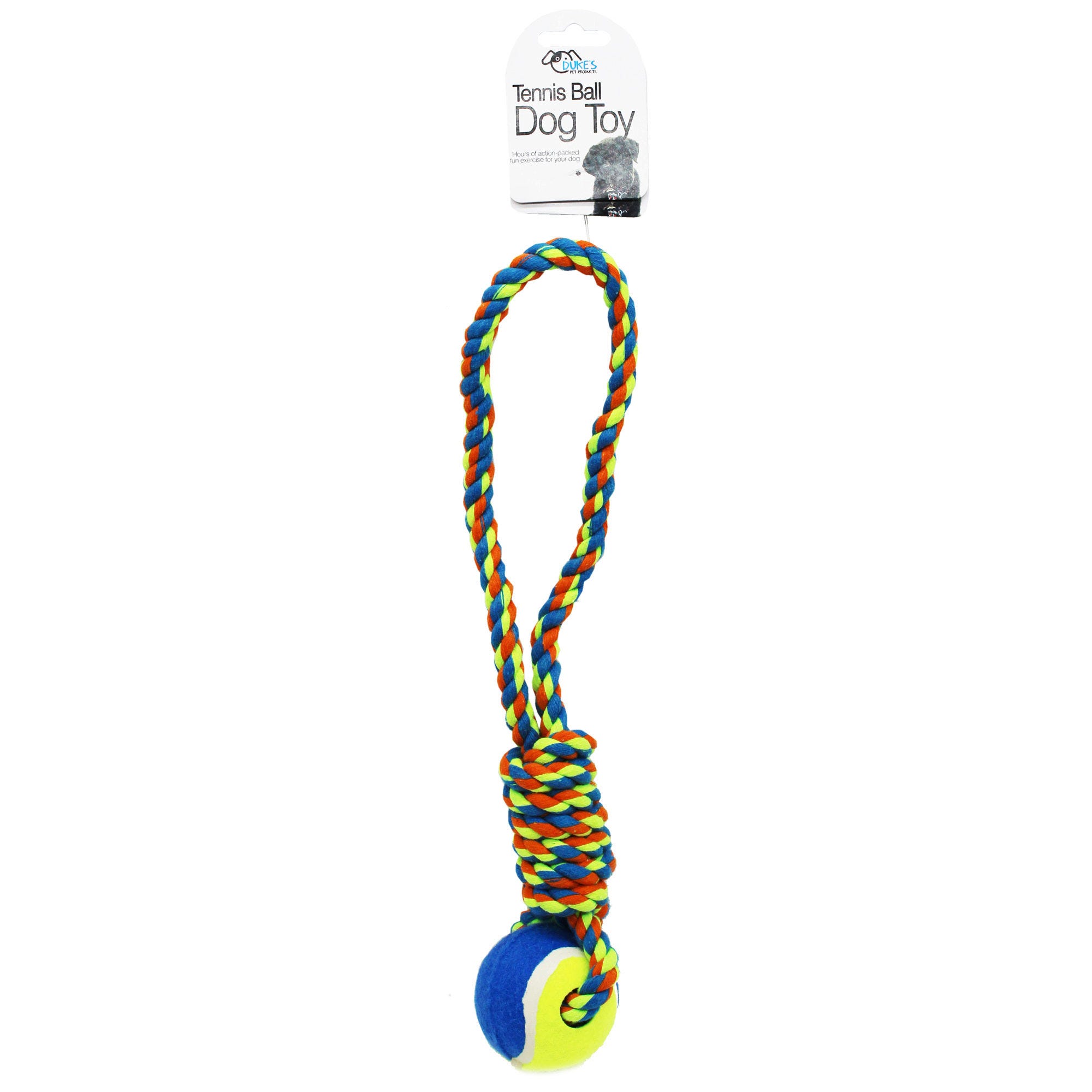 Tennis Ball DOG Pull Tug Toy with Twisted Rope Handle - Qty 20