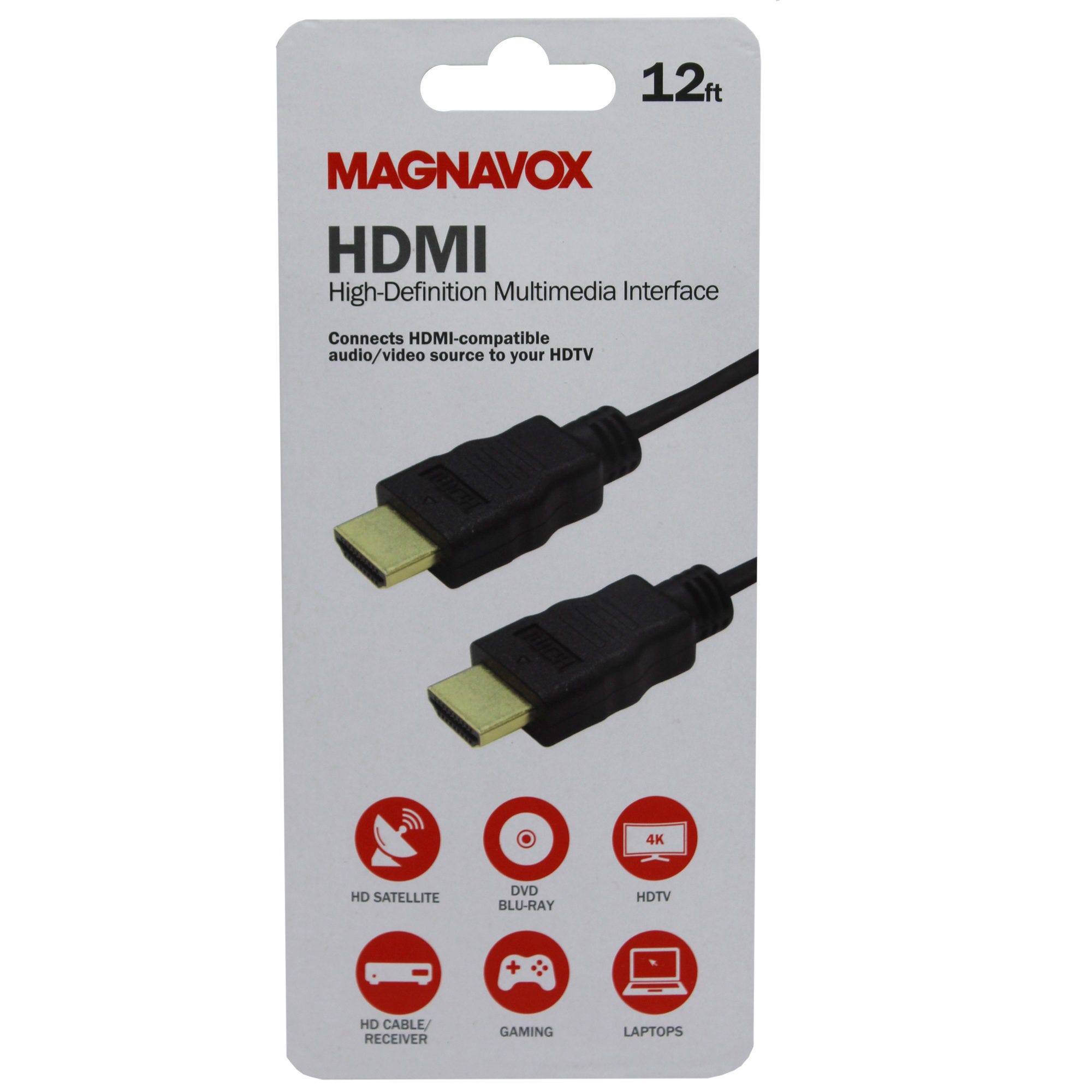 Magnavox 12 Foot High Speed 4K HDMI Cable - Qty 10