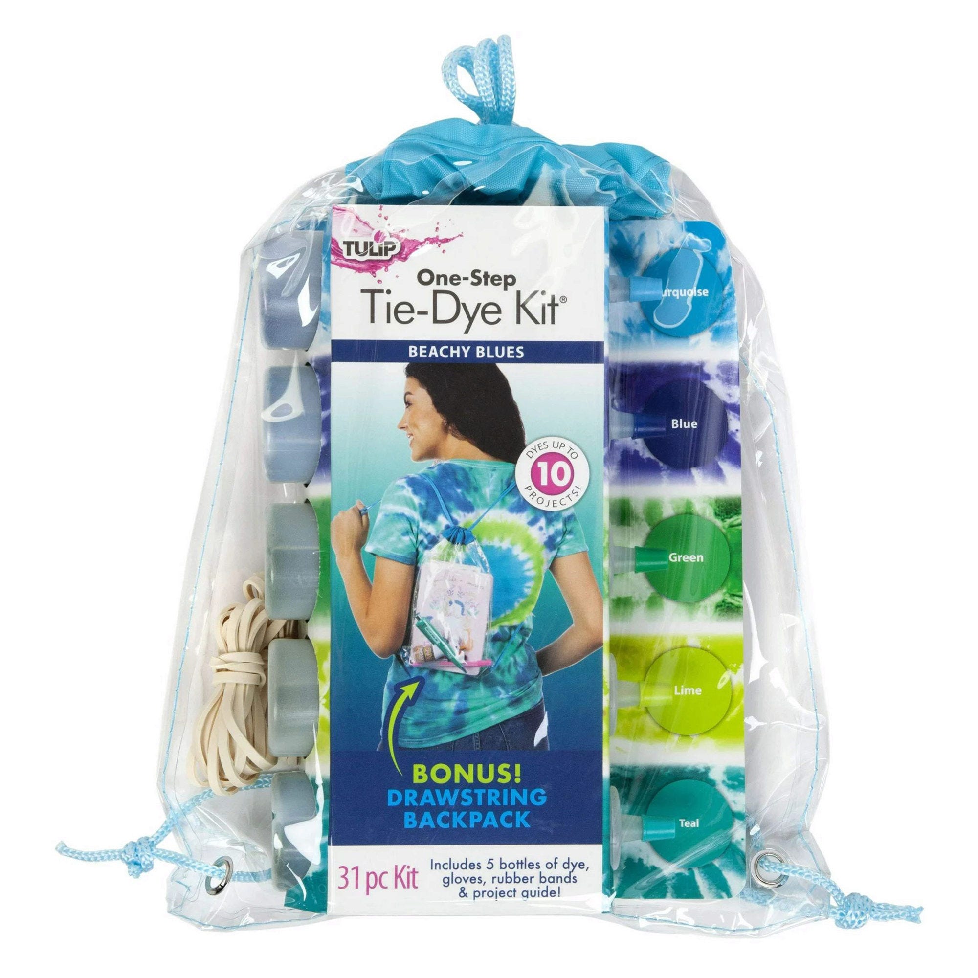 Tulip One-Step Beachy Blues Tie-Dye Backpack Kit - Qty 12