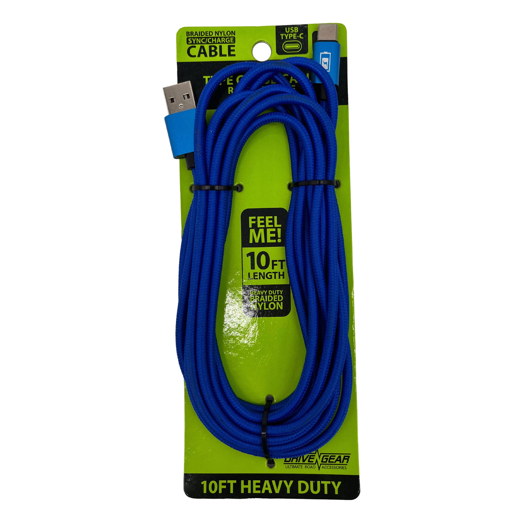 Gadget Gear 10 Foot Braided USB Type C Cable in Assorted Colors - Qty 12