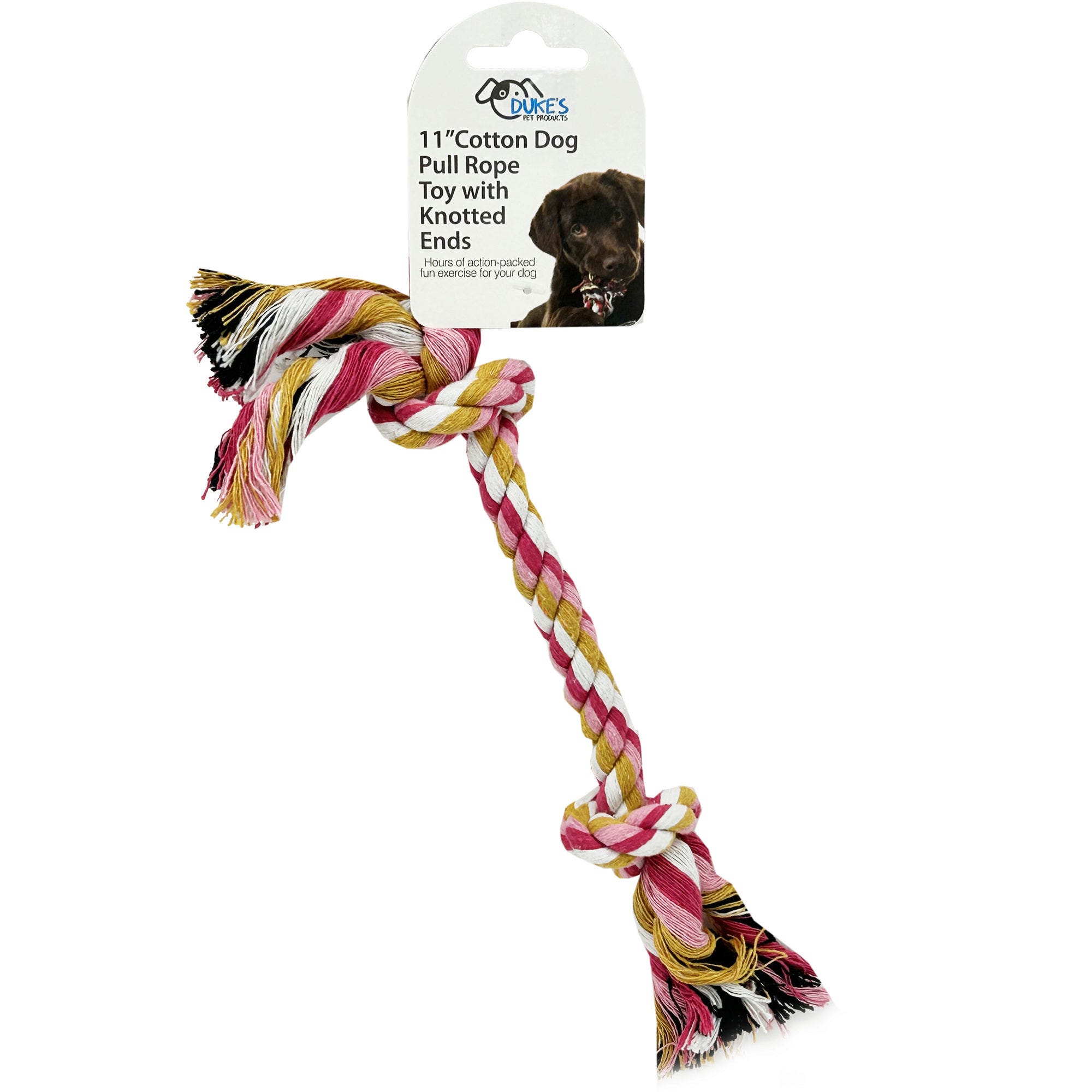 ''11'''' Cotton DOG Pull Rope Toy with Knotted Ends - Qty 40''