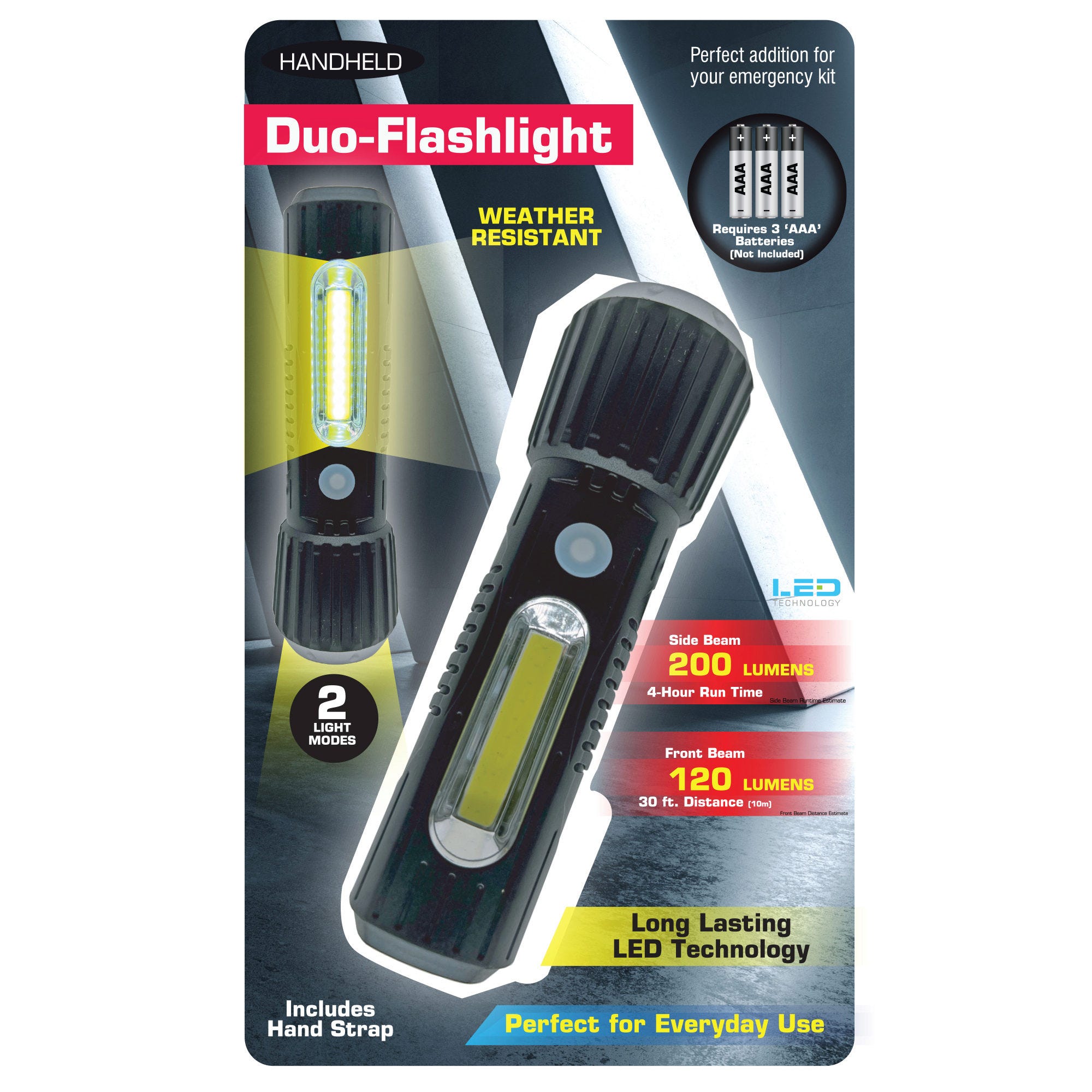 Weather-Resistant Duo Mode LED FLASHLIGHT - Qty 8