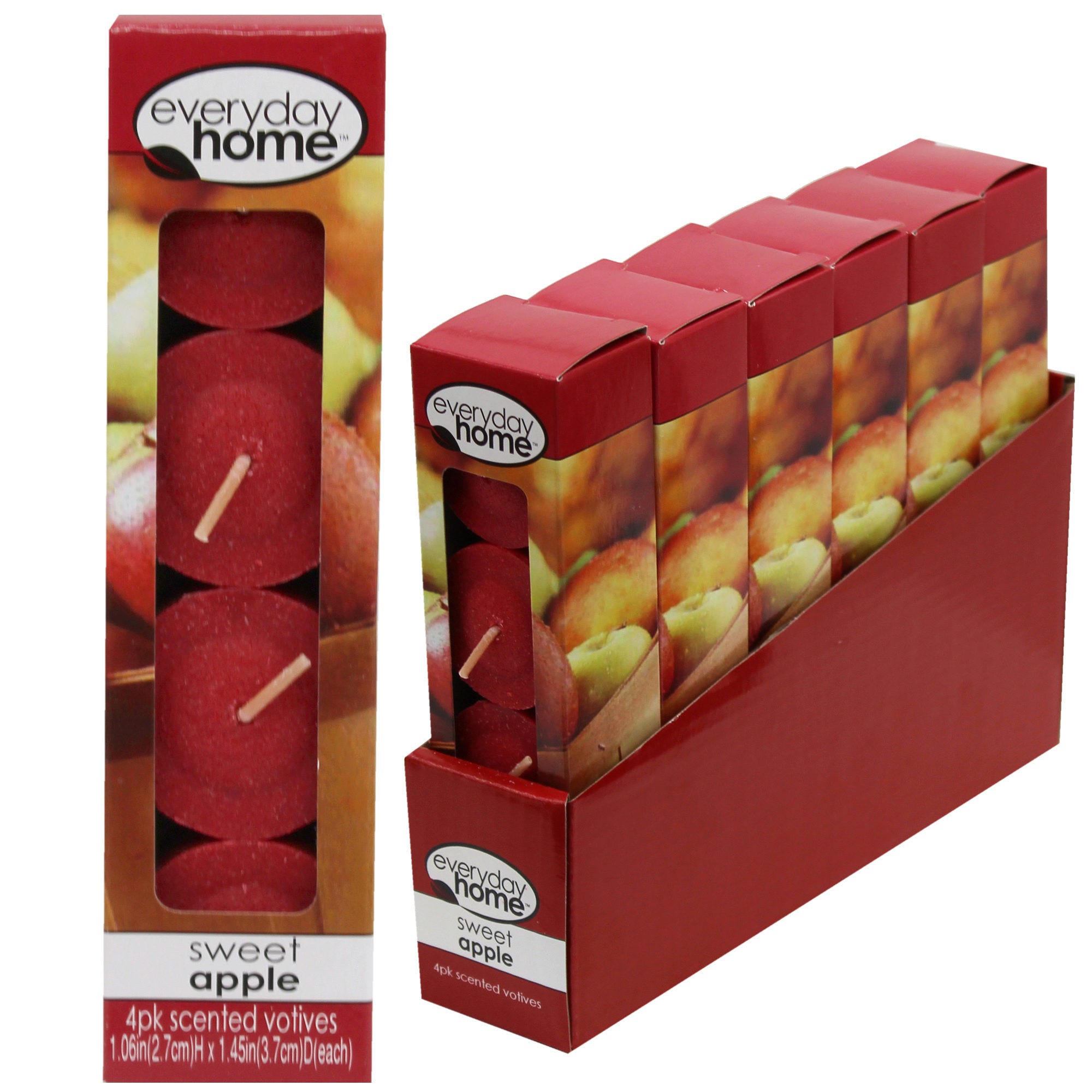 Everyday Home 4 Pack Sweet Apple Scented VOTIVE CANDLEs - Qty 36