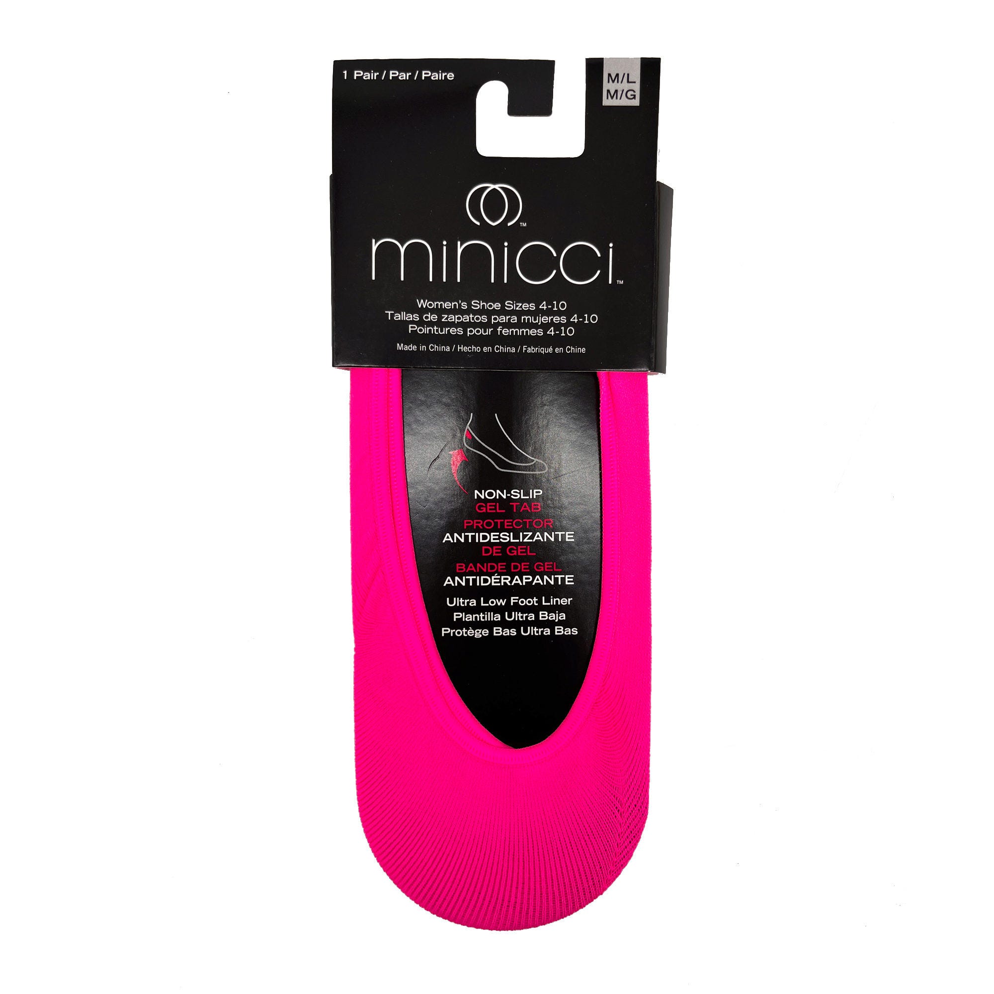 Minicci 1 Pack Neon Pink Liner Socks Size M/L 4-10 - Qty 62