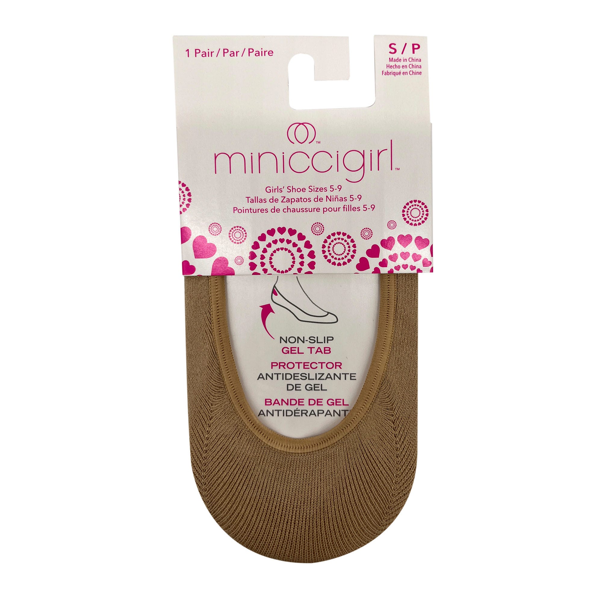 Minicci 1 Pack Nude Liner SOCKS Size Girls S 5-9 - Qty 62