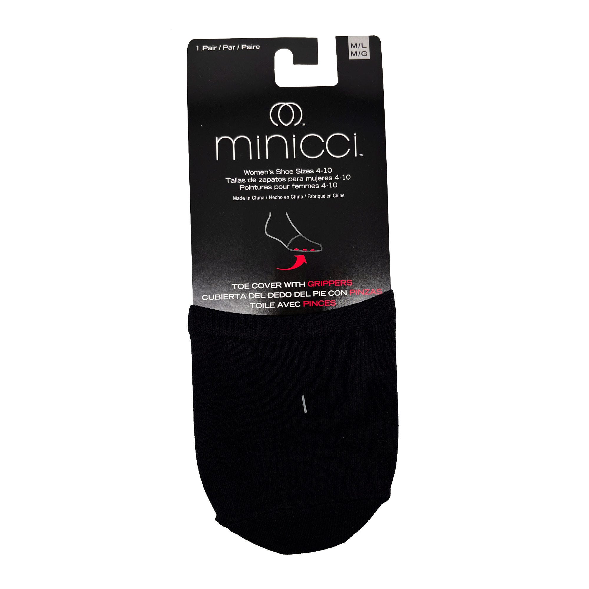 Minicci 1 Pack Black Toe Gripper Liner SOCKS Size M/L 4-10 - Qty 62