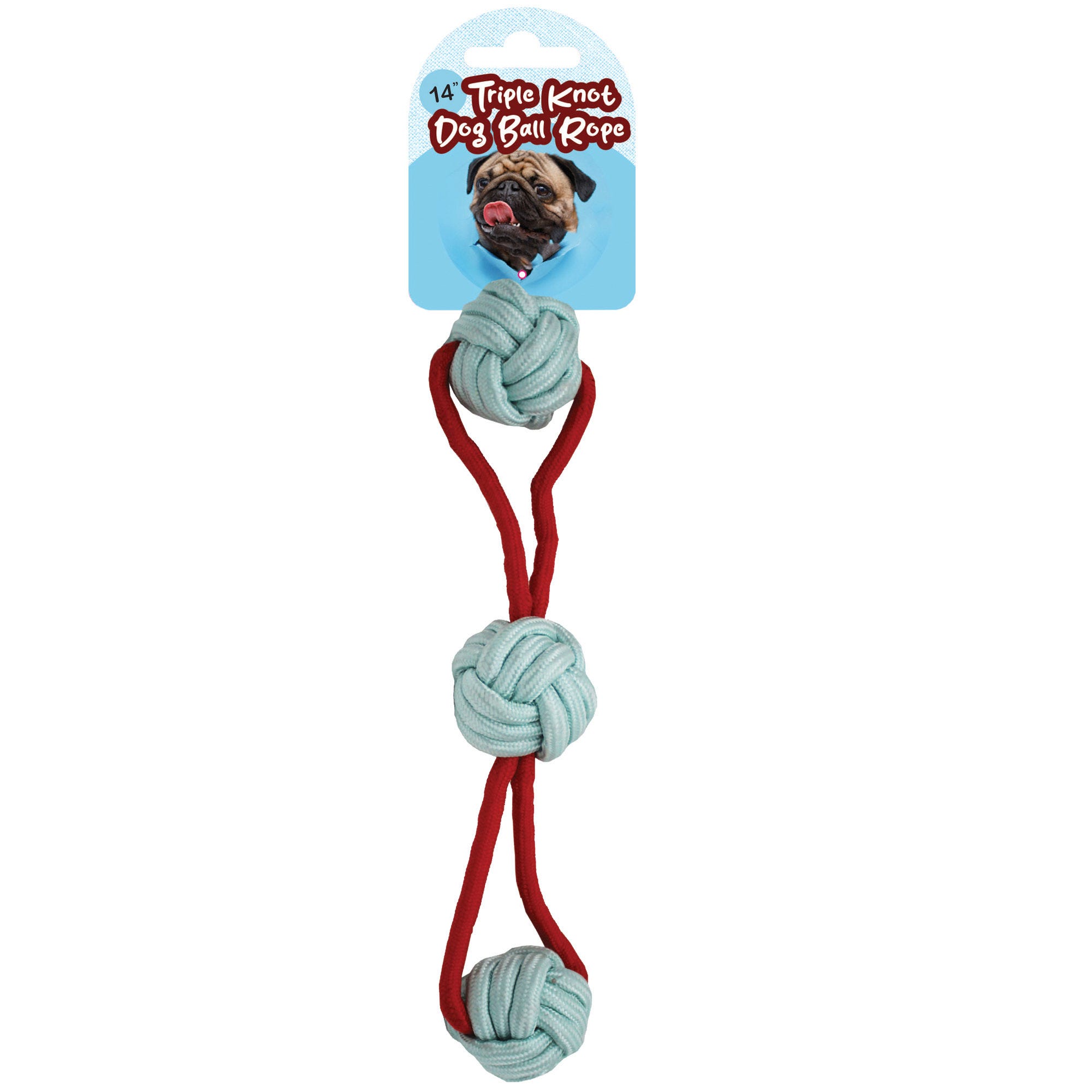 ''14.2'''' Triple Knot Dog Ball Rope TOY - Qty 10''