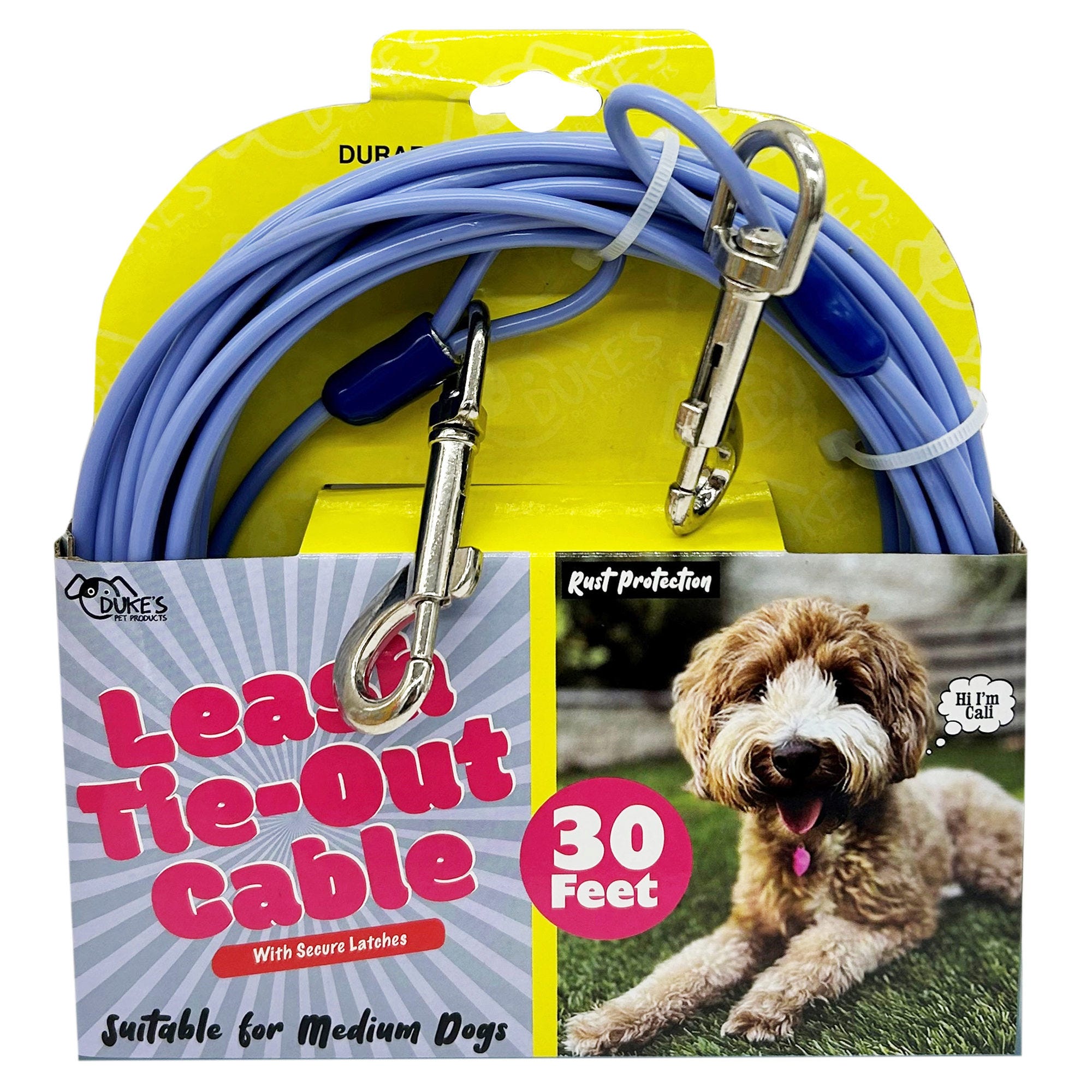 30 Foot Leash Tie-Out Cable With Secure Latches - Qty 8