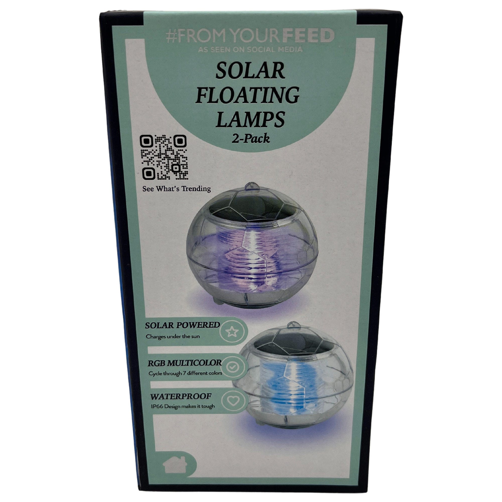 2 Pack Floating Solar RGB Color Changing LAMP - Qty 8