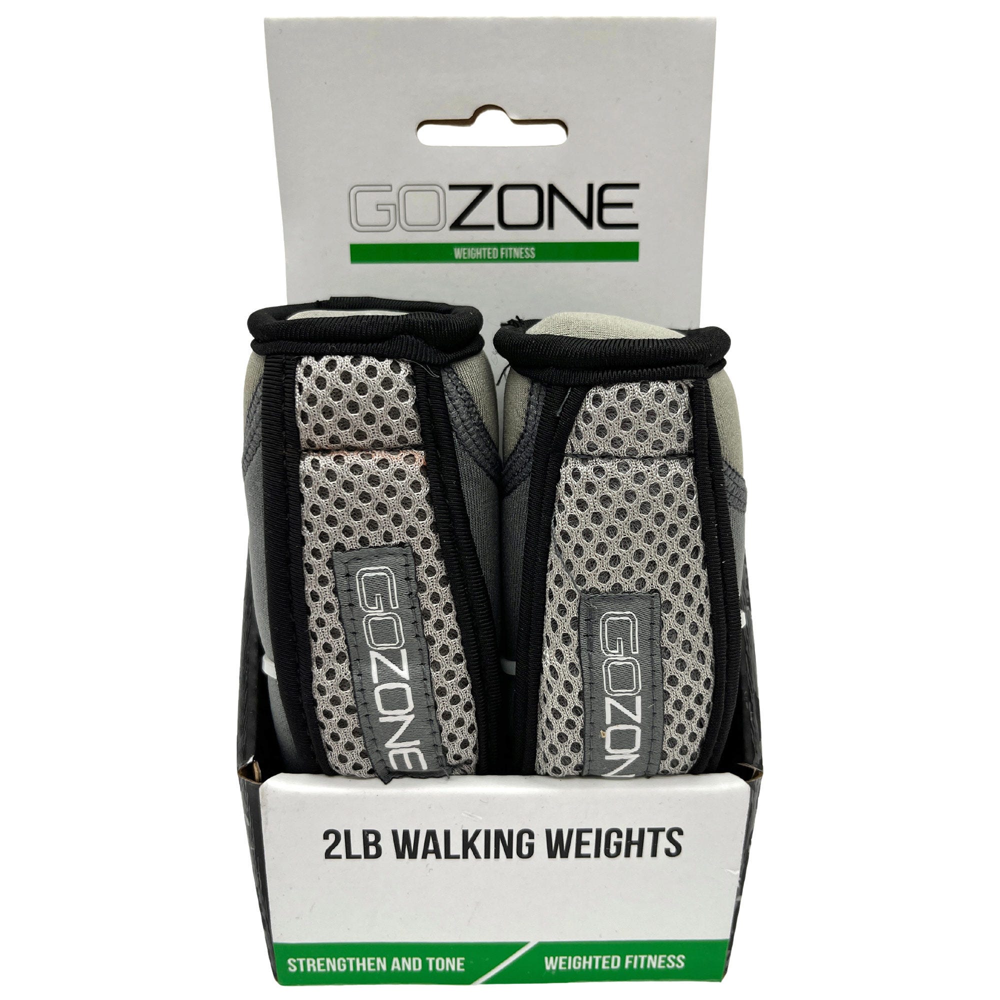 Go Zone 2 lb Hand Held Walking Weights in Grey - Qty 12