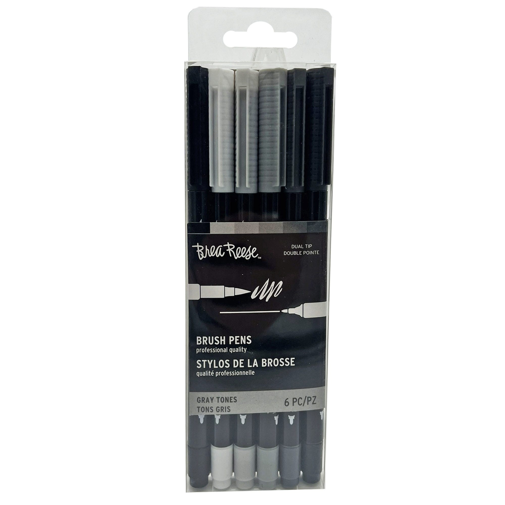 Brea Reese 6 Pack PEN With Dual Top in Grey Scale - Qty 12