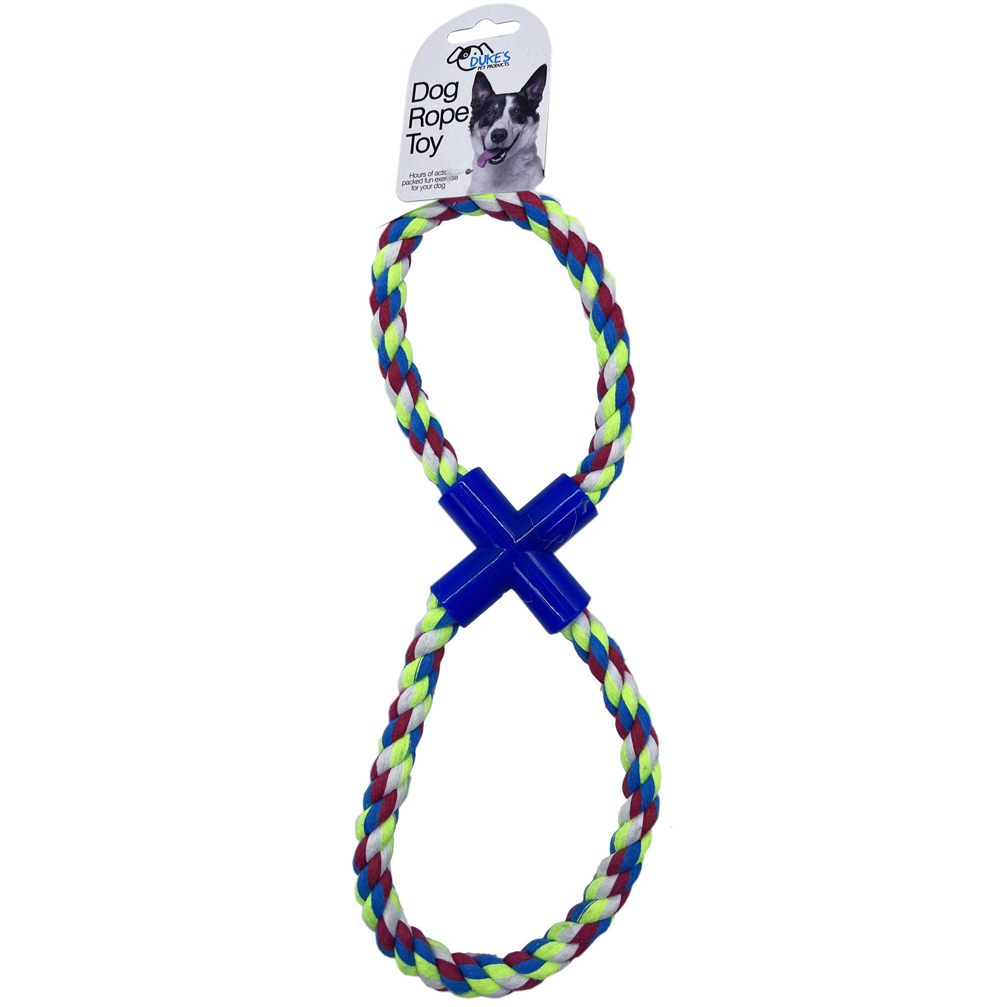 Multi-Colored Figure 8 Rope Tug Dog Toy - Qty 28