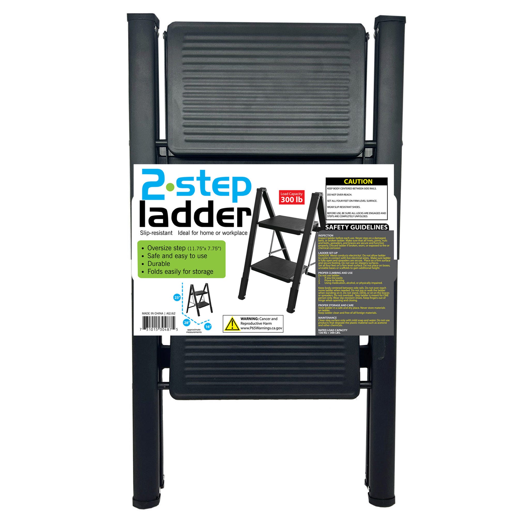 2-Step Folding Kitchen Step Stool Ladder - Qty 2