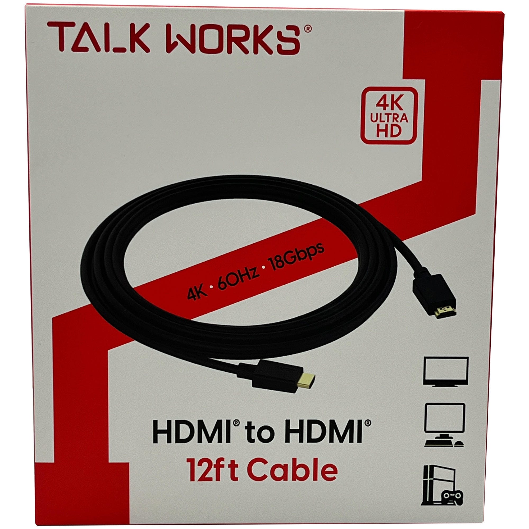 TW 4K Ultra HD 12 Foot HDMI Cable - Qty 12