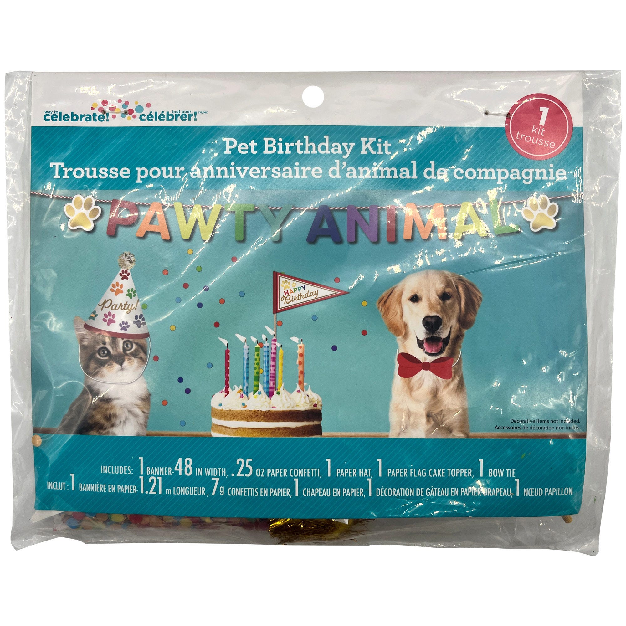 Pawty ANIMAL Pet Birthday Kit - Qty 40