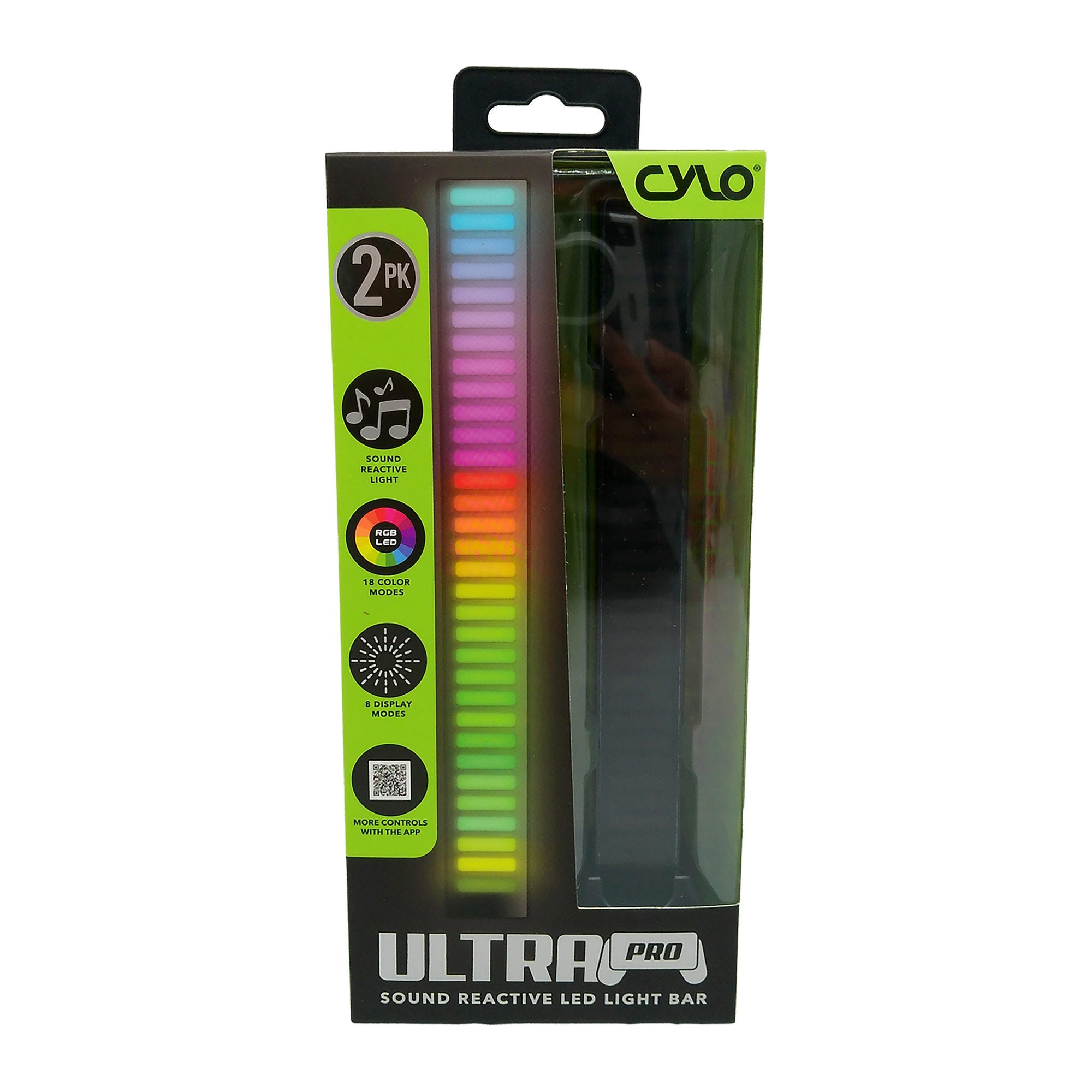 CYLO 2 Pack Ultra Pro Sound Reactive Light BARs - Qty 12
