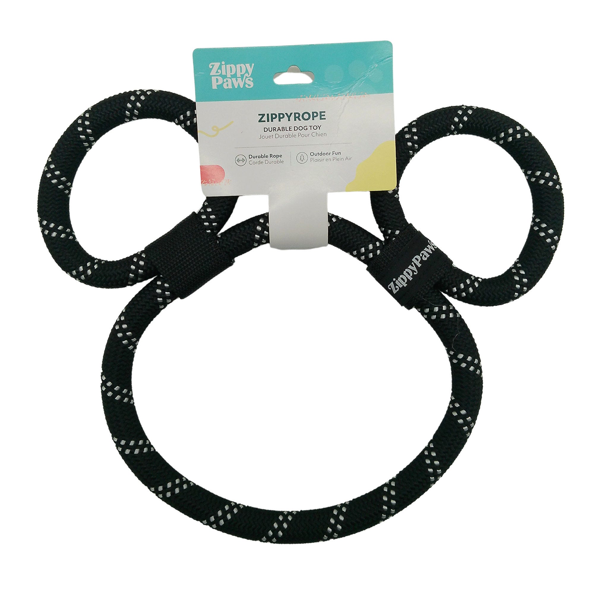 Zippy Paws ZippyRope BLACK BEAR Themed Durable Dog Rope Toy - Qty 16