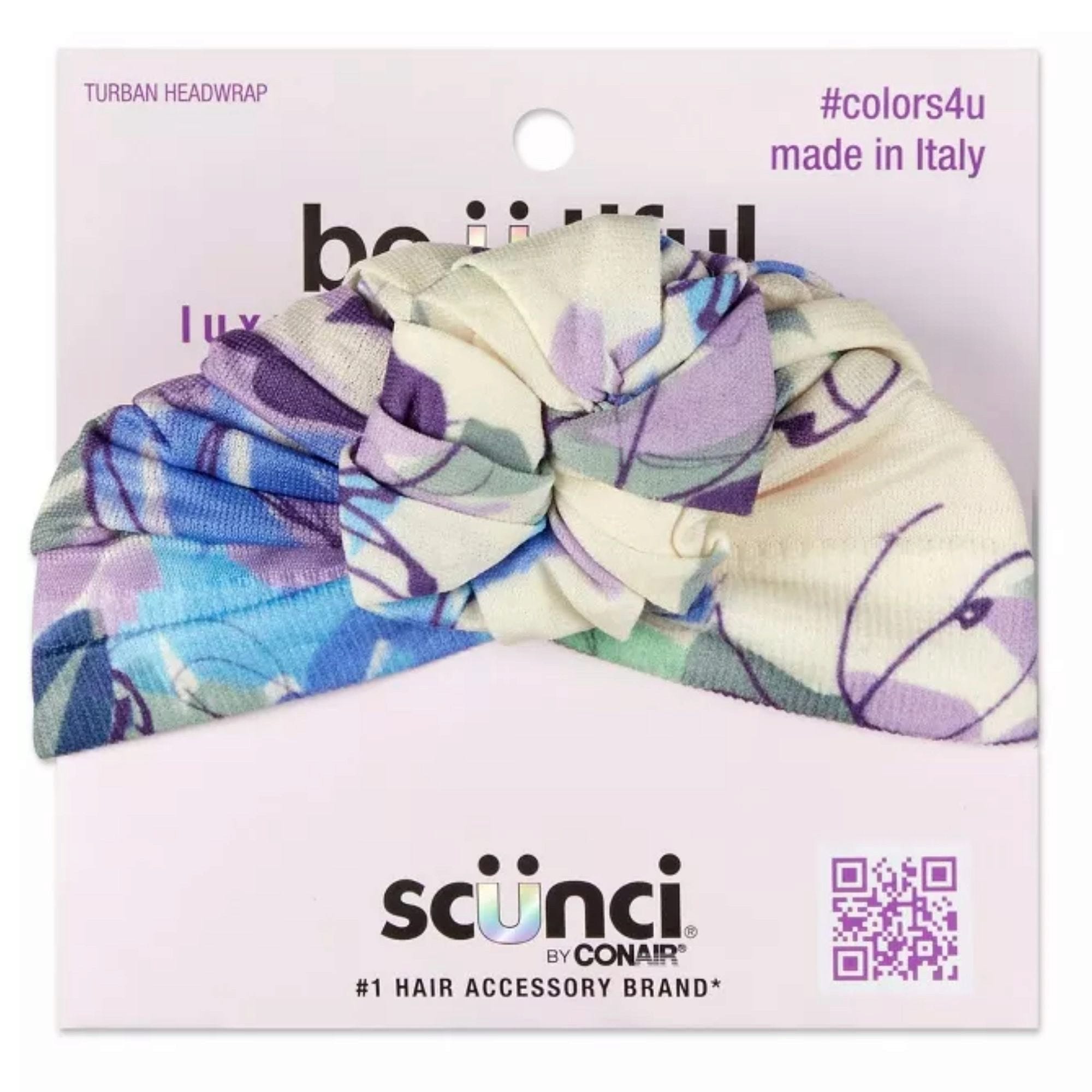 Scunci be-u-tiful Miulti Color Knit Floral Turban Headwrap with Knot - Qty 30