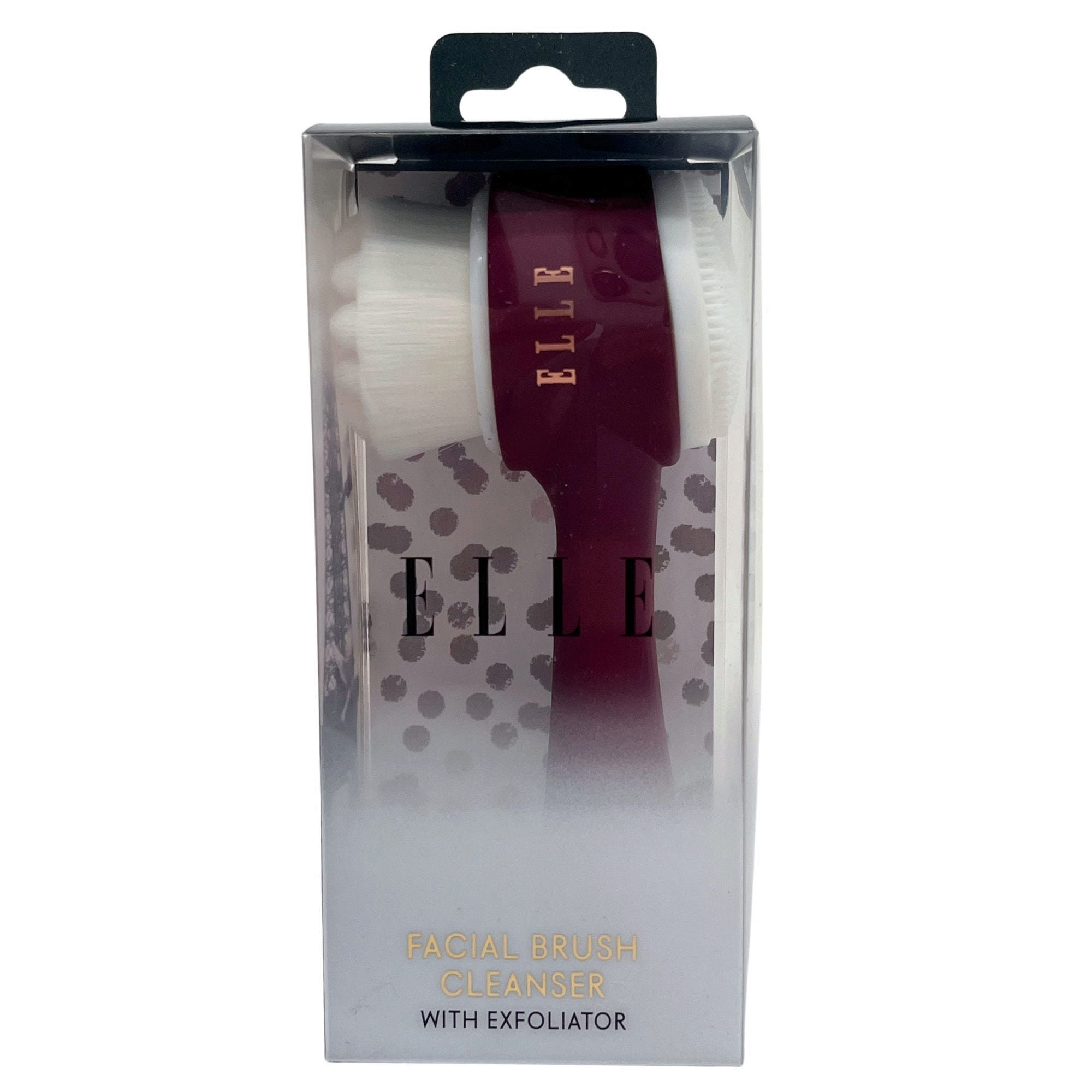 Elle Dual Sided Facial Brush Cleanser with Exfoliator in Raspberry - Qty 18