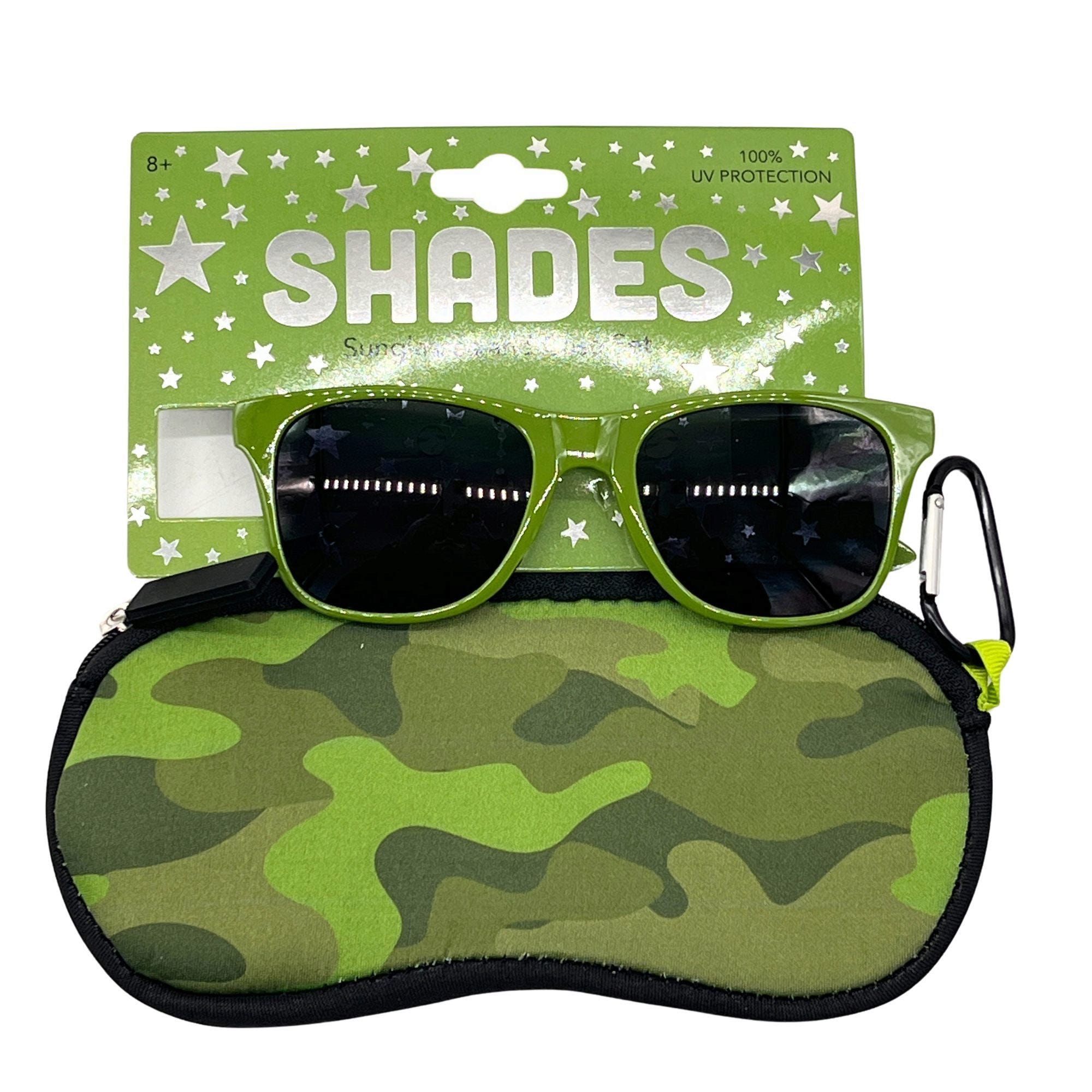 Luv Her Olive Green SUNGLASSES with Camo Print Case - Qty 24