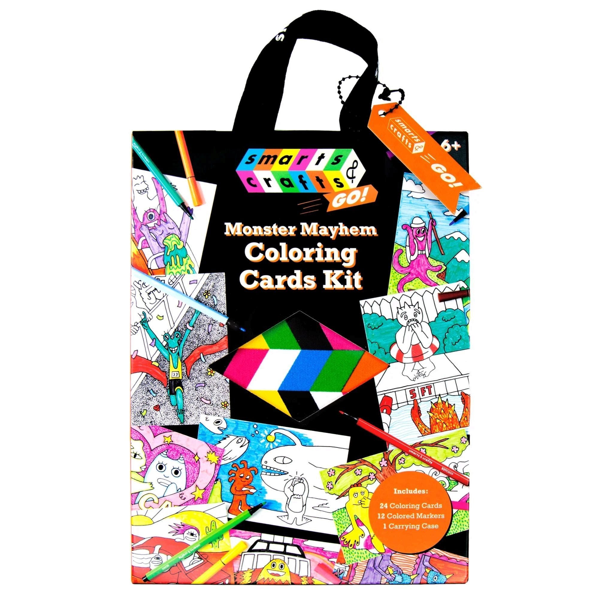 Smarts & Crafts Monster Myahem Coloring Cards Kit - Qty 14