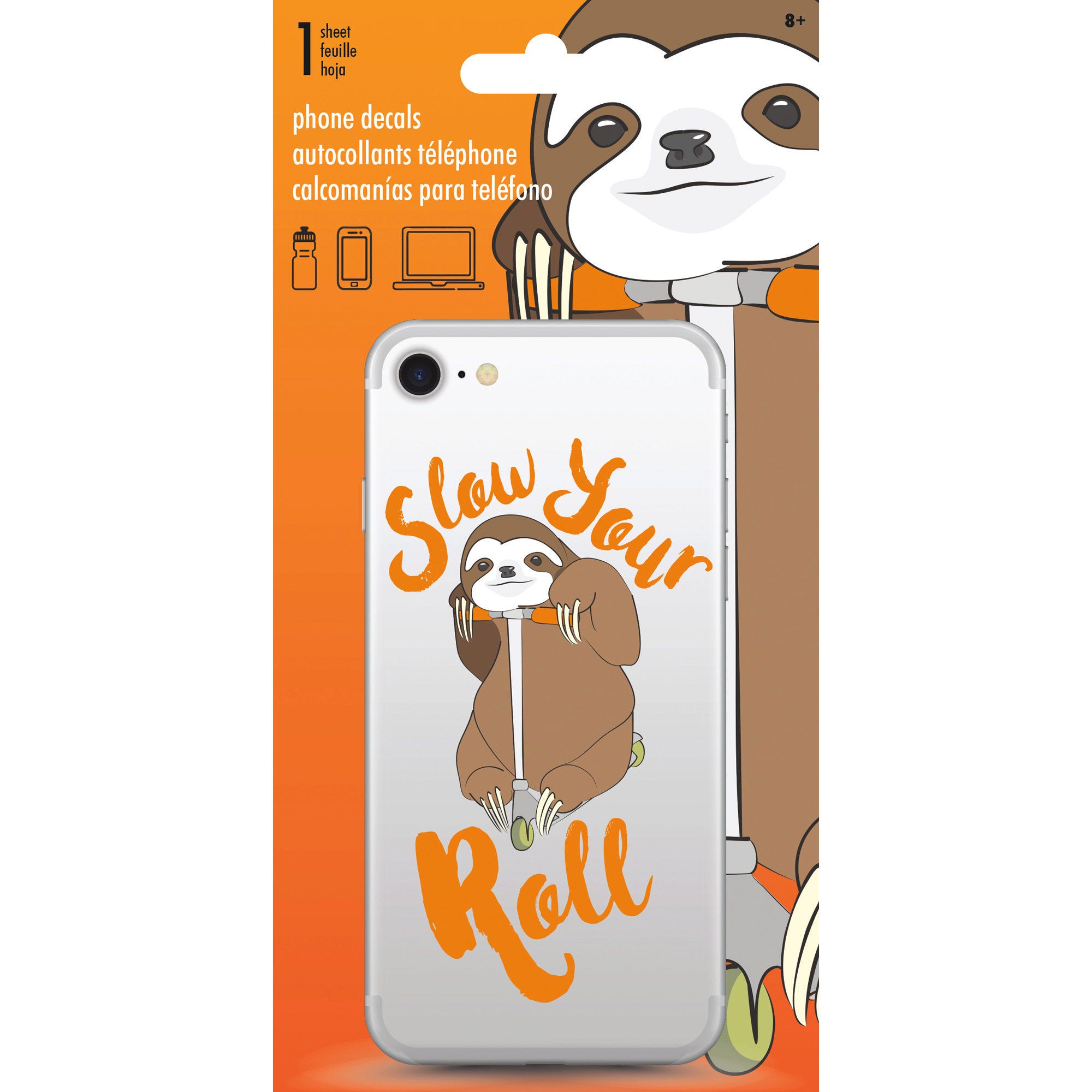 Slow Your Roll Sloth Phone DECAL - Qty 96
