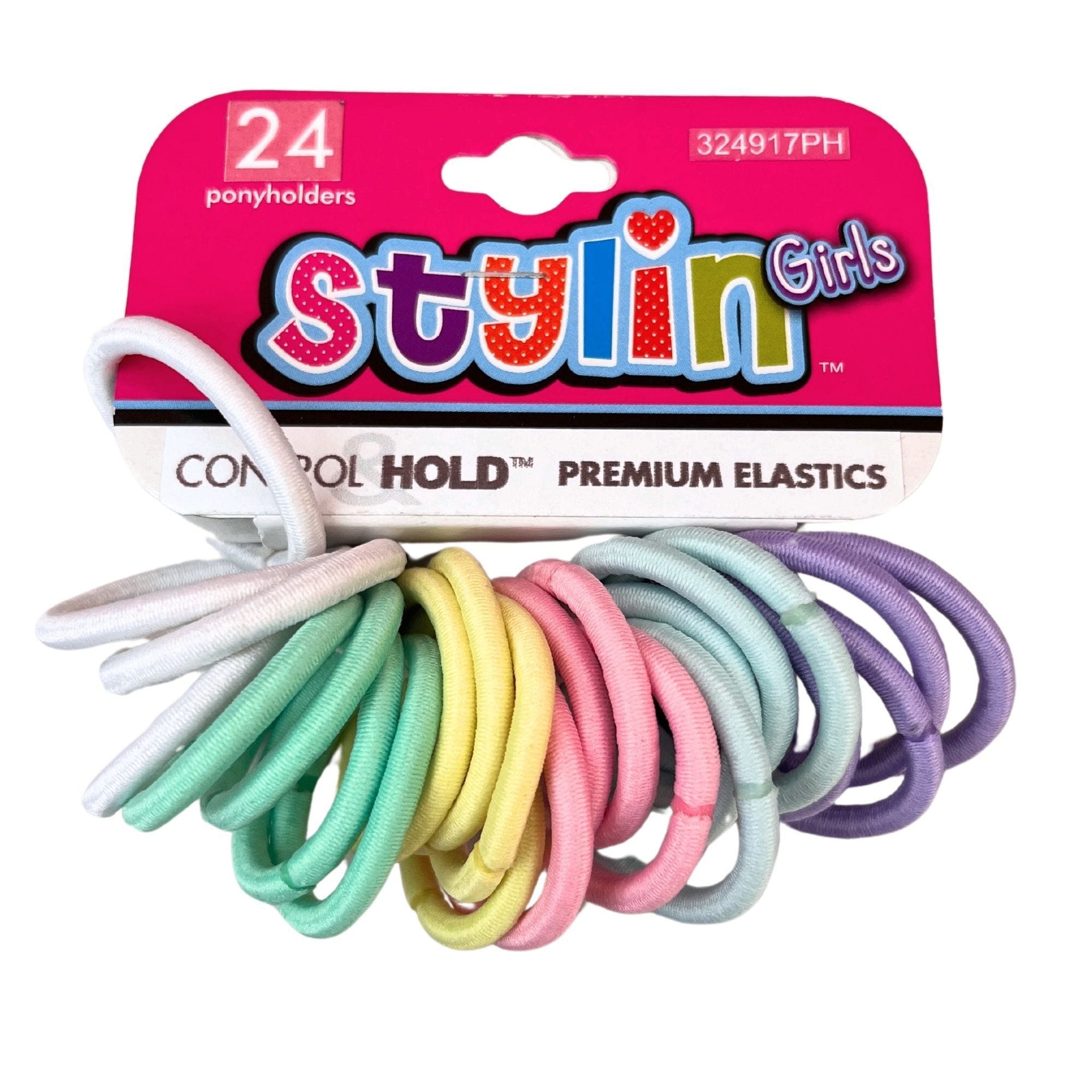 Stylin' Girls 24 Piece Small Ponyholders in Assorted Pastel Colors - Qty 36