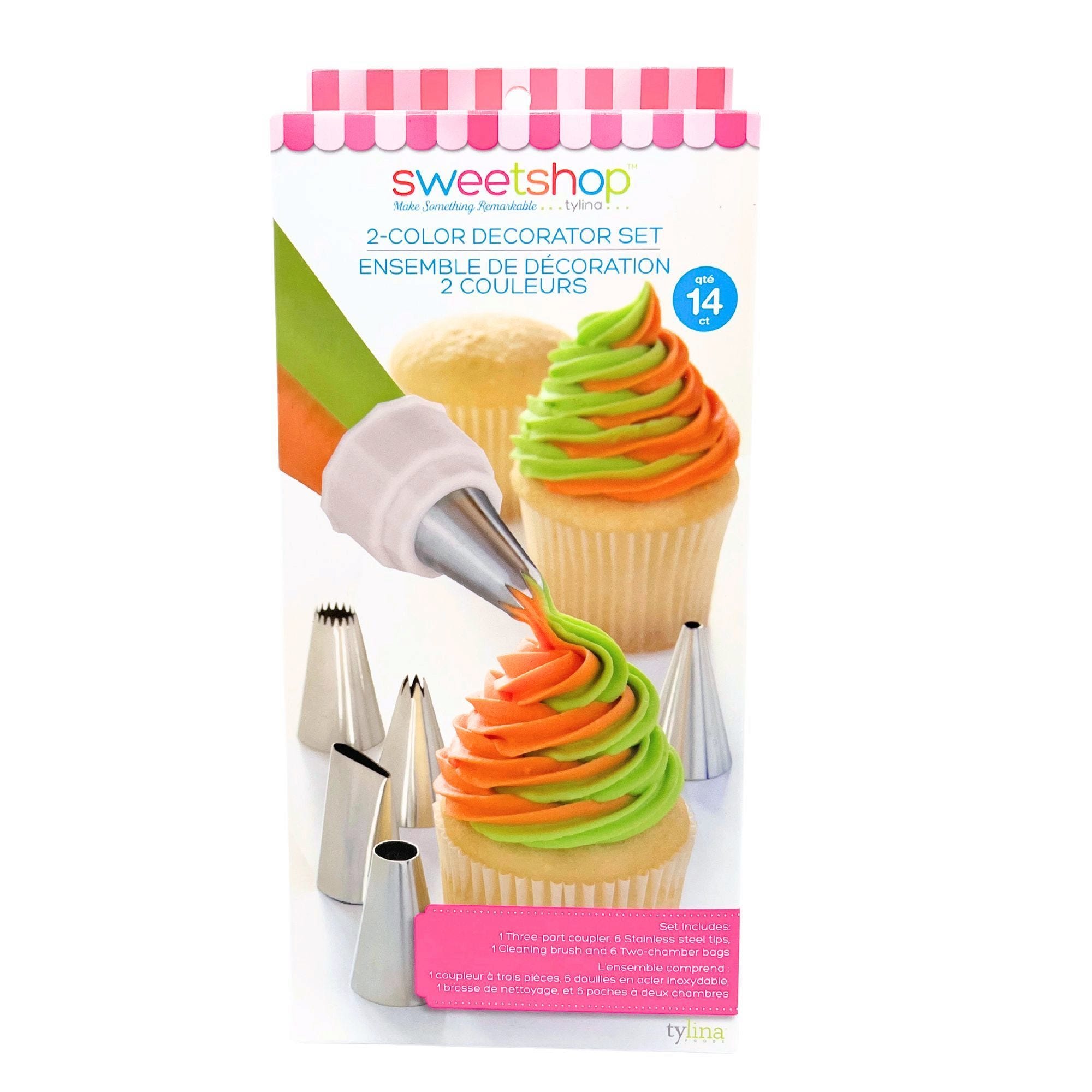 Sweetshop Duo 14 Piece Decorating BAGs And Tips Kit - Qty 12