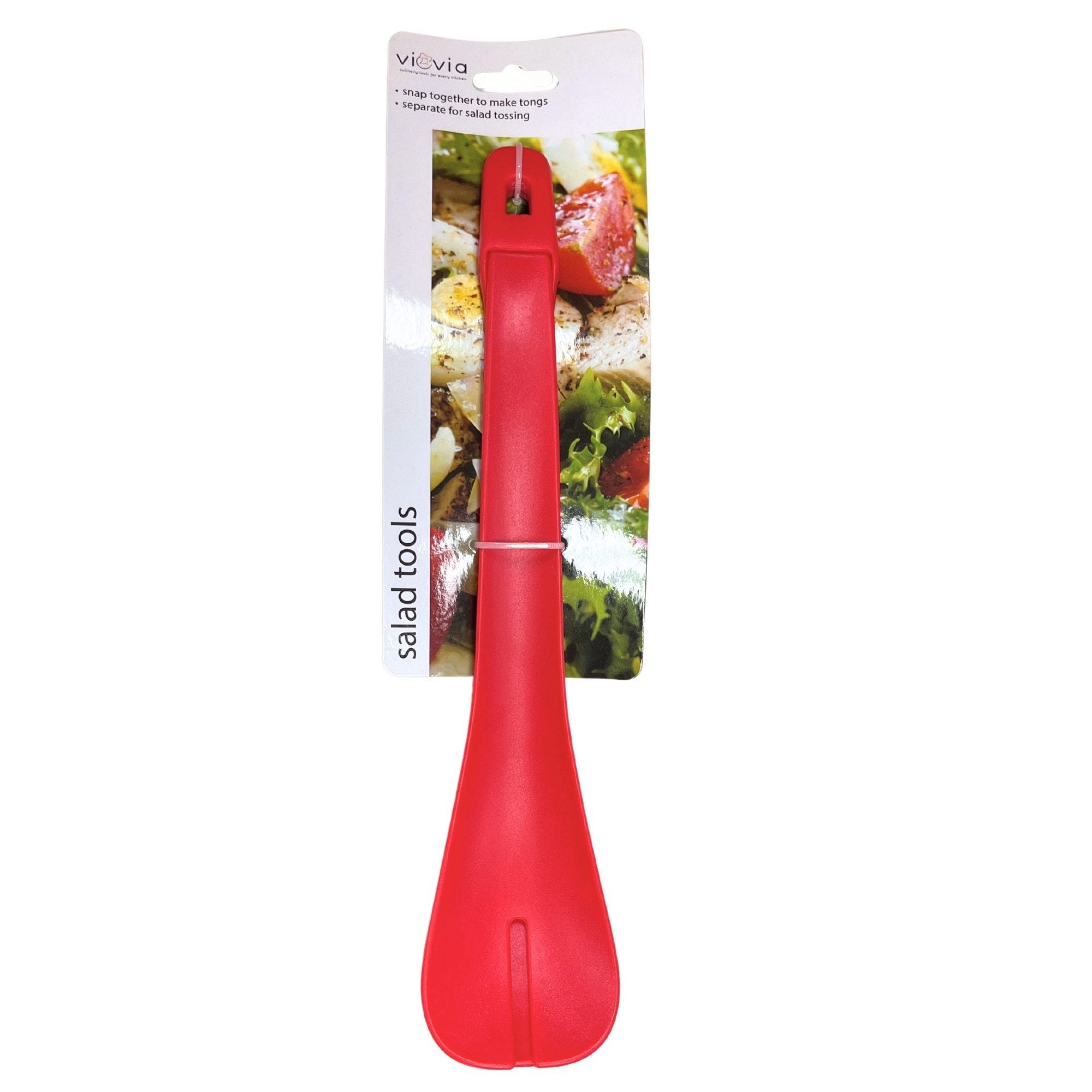 Viovia 2 in 1 RED Tongs & Tosser Salad Tools - Qty 12
