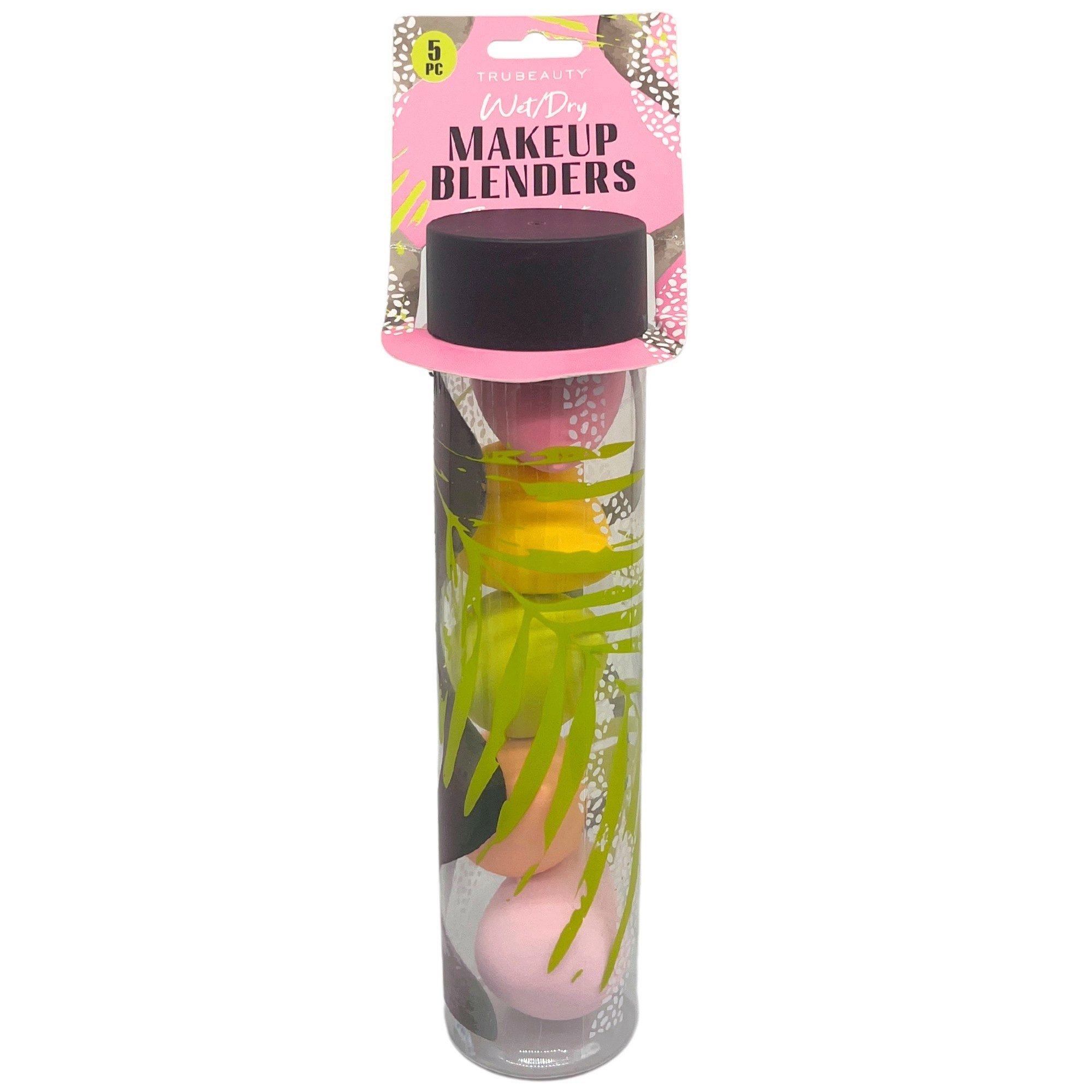 TruBEAUTY Brights 5 Pack Makeup  Blender Sponges in Cylinder - Qty 12