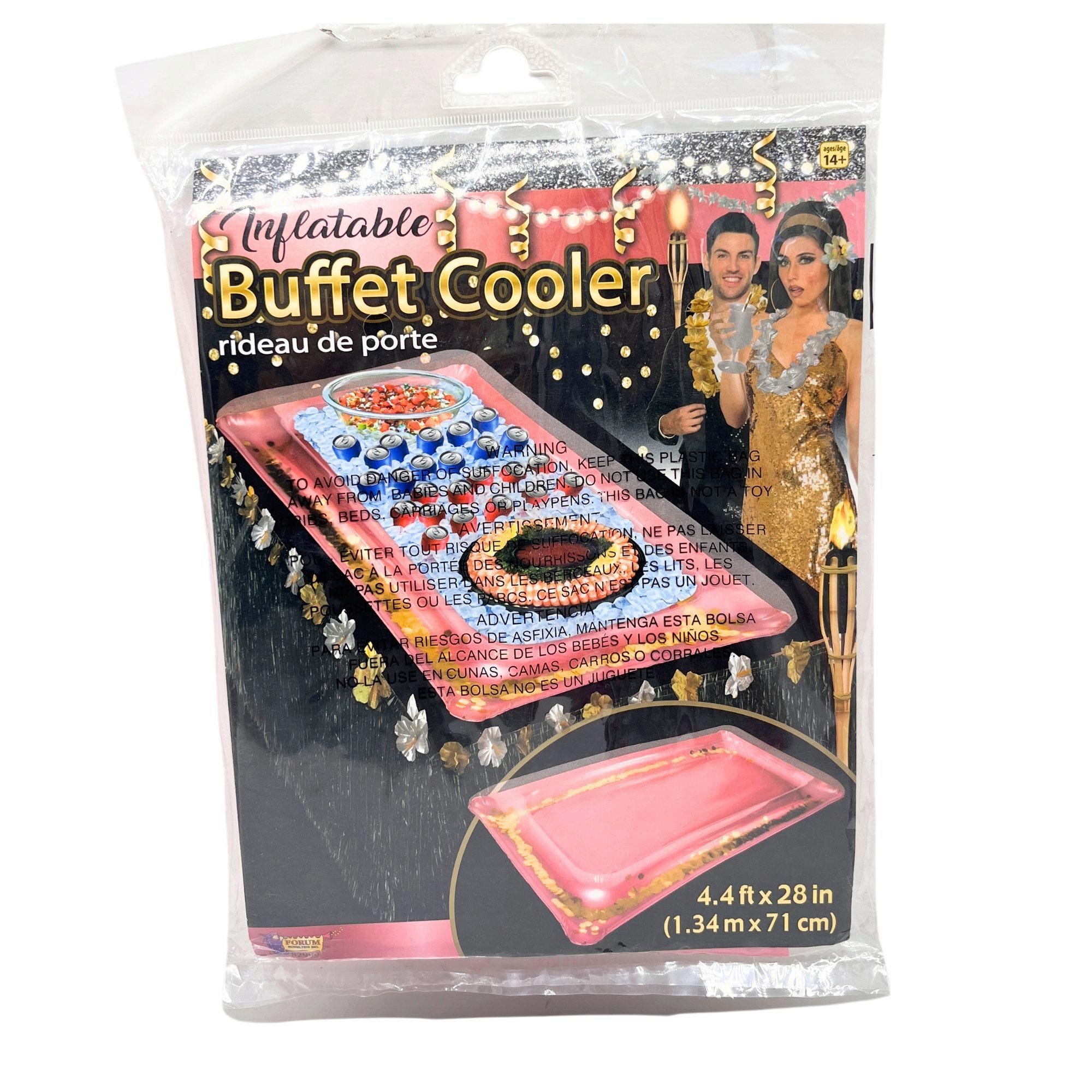 ''4.5 Foot x 28'''' Inflatable Buffet COOLer in Luau Pink - Qty 10''
