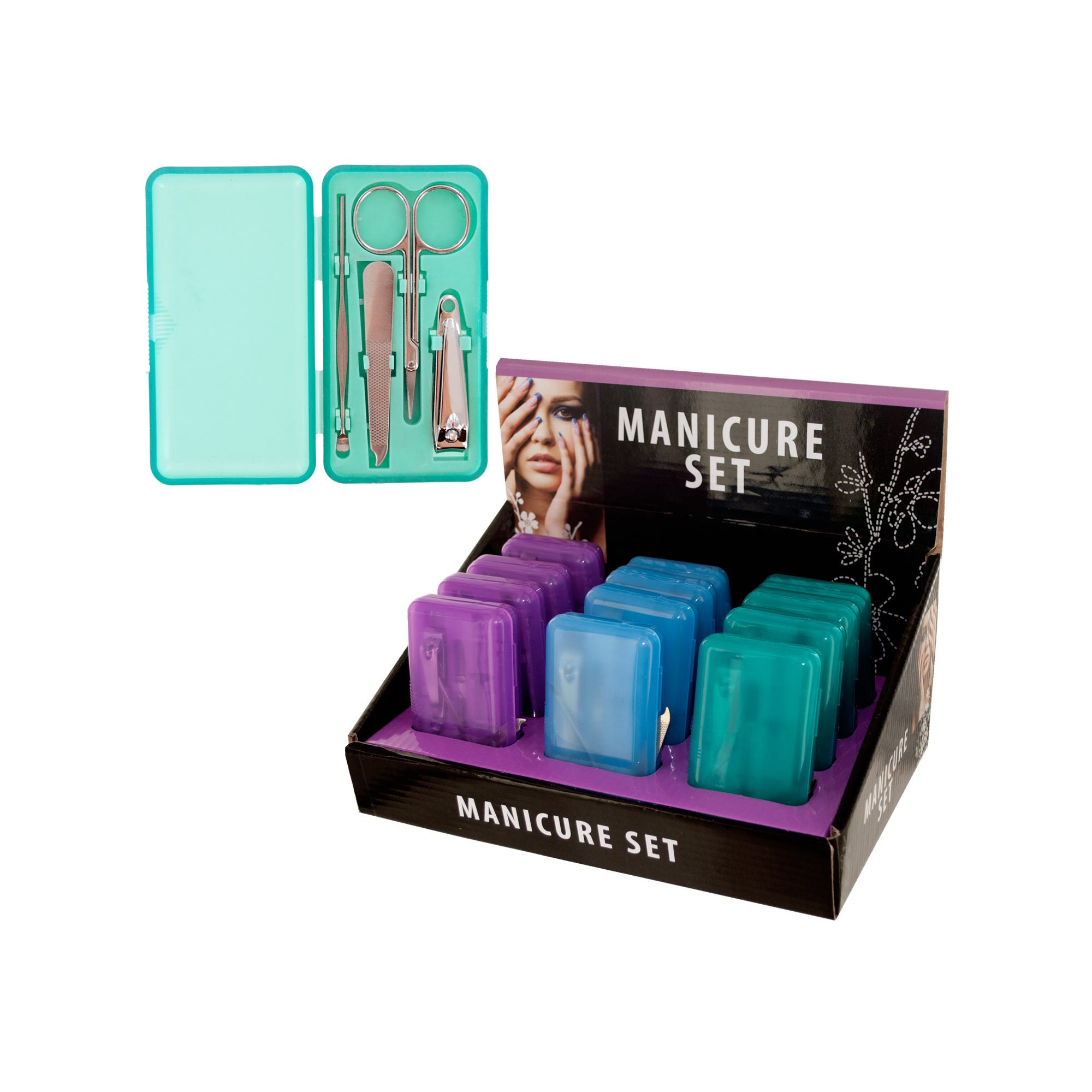 Manicure Set in Case Countertop Display - Qty 24