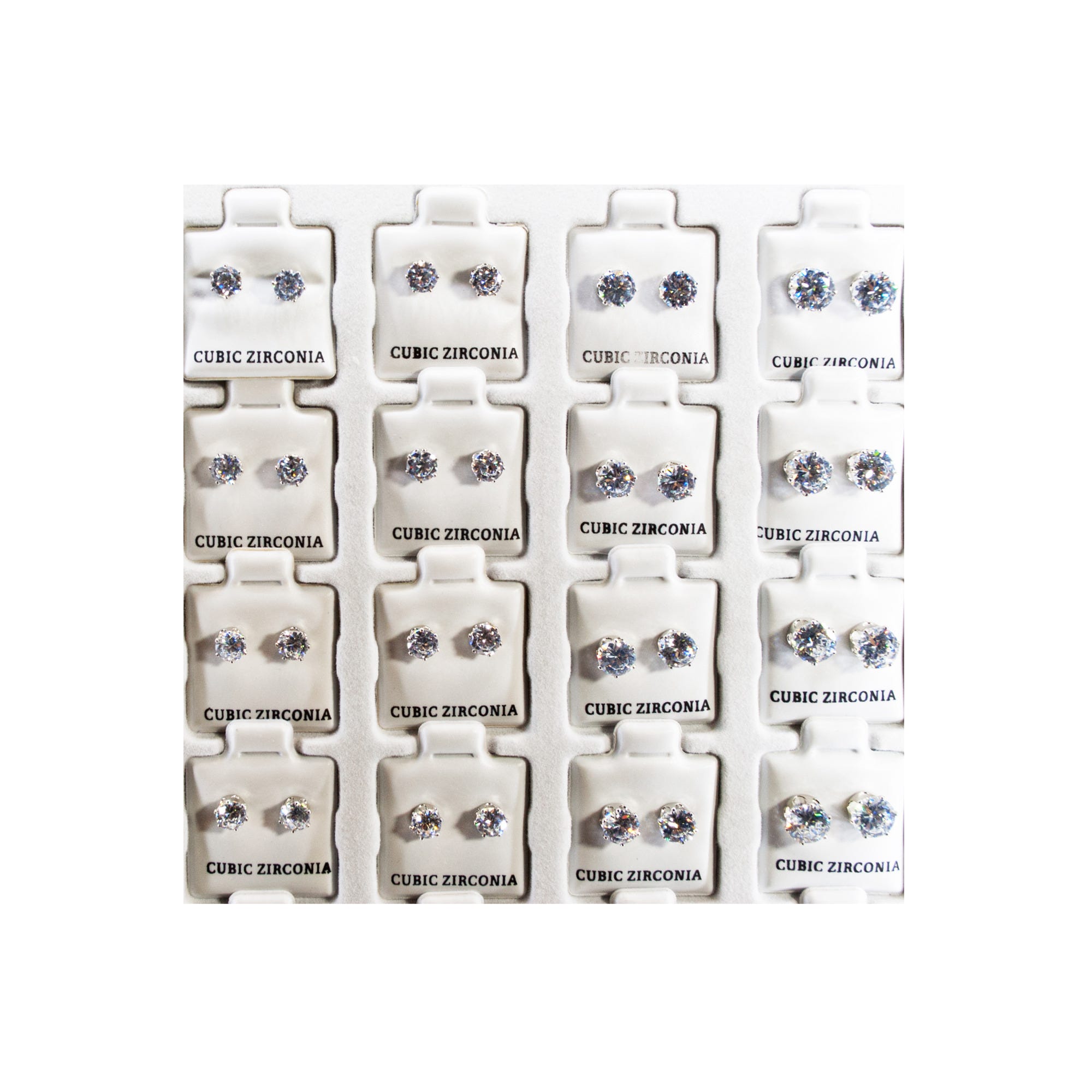 CUBIC ZIRCONIA Earrings Refill - Qty 72