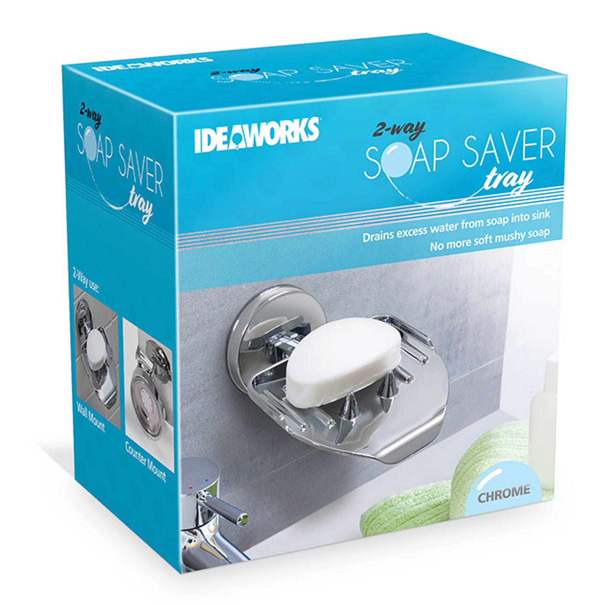IdeaWorks 2-Way SOAP Saver Tray in Chrome - Qty 10